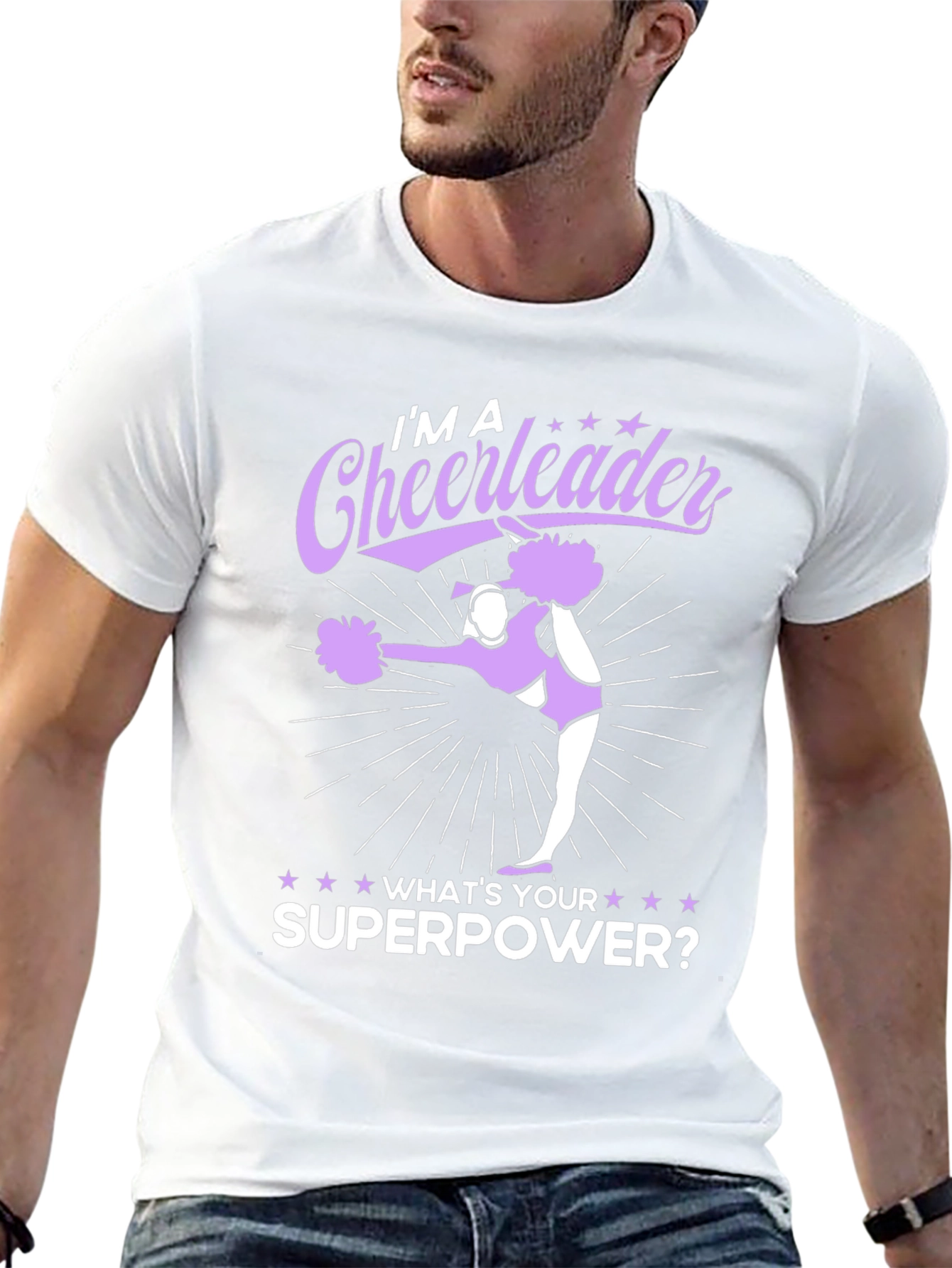 Cheerleader Superpower Black Graphic Tee