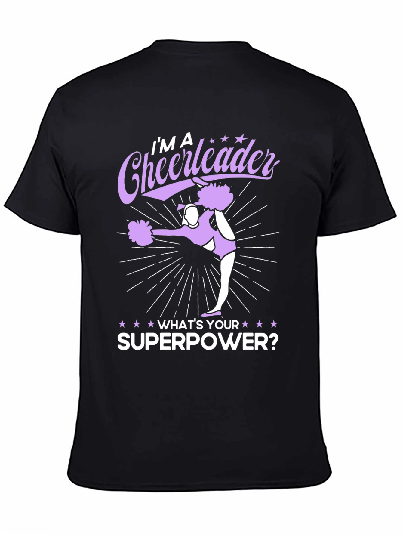 Cheerleader Superpower Black Graphic Tee
