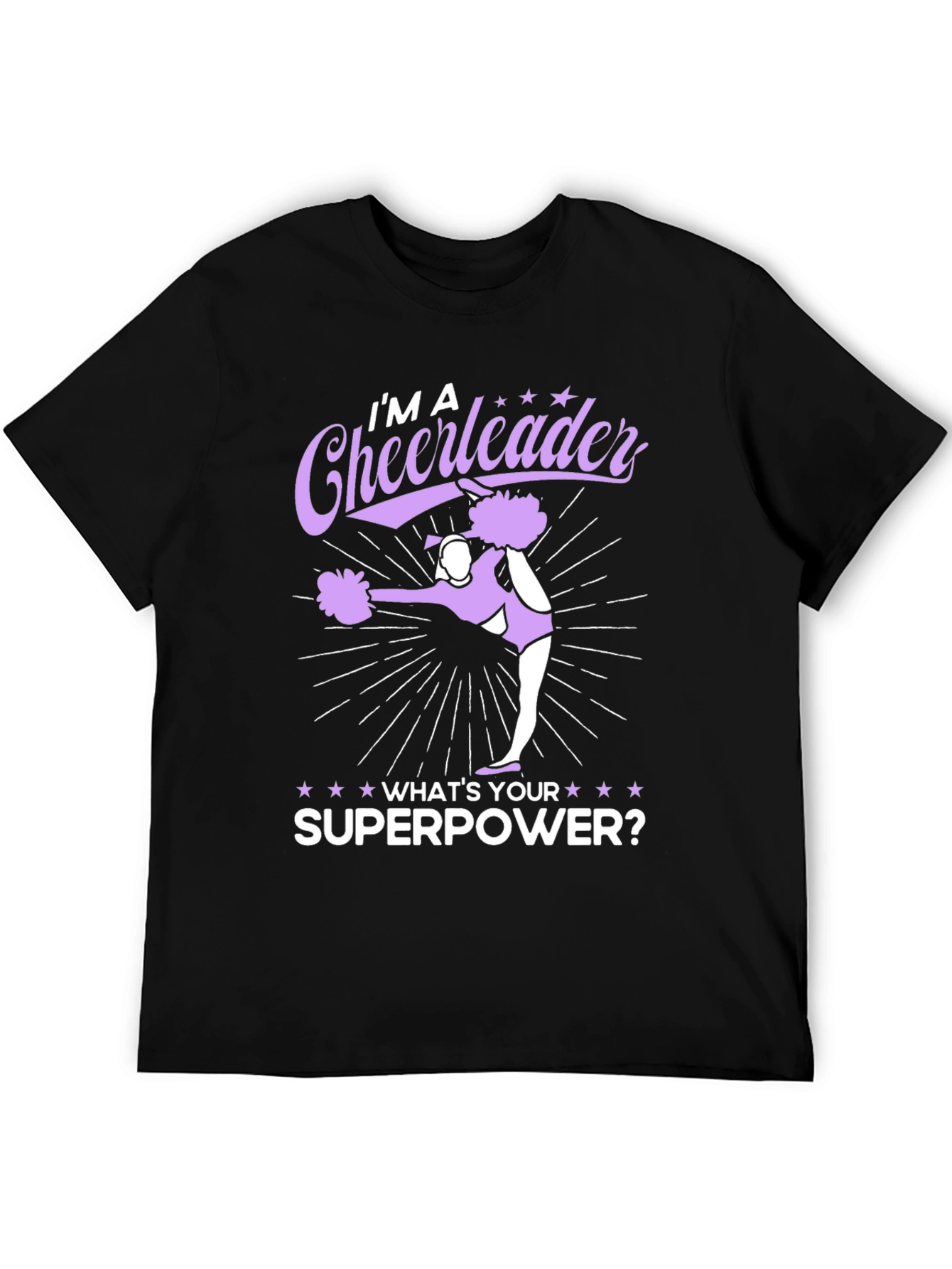 Cheerleader Superpower Black Graphic Tee