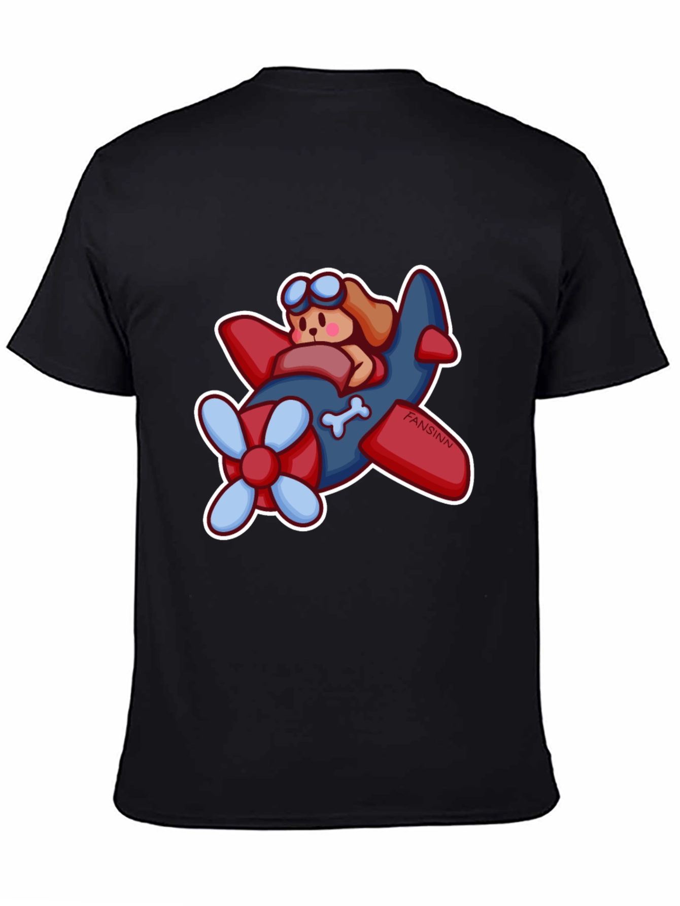 Cartoon Dog Airplane Graphic Tee