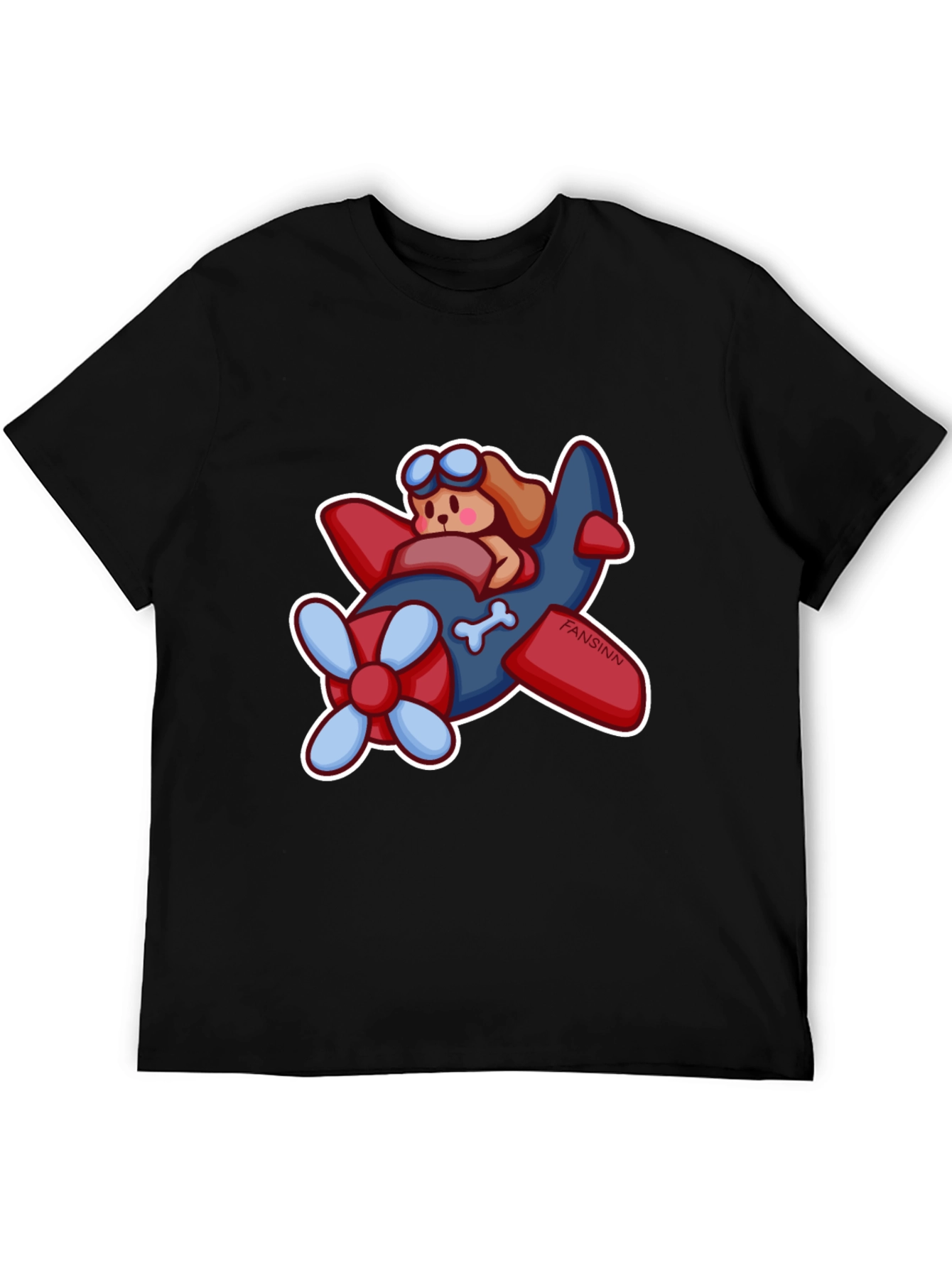 Cartoon Dog Airplane Graphic Tee