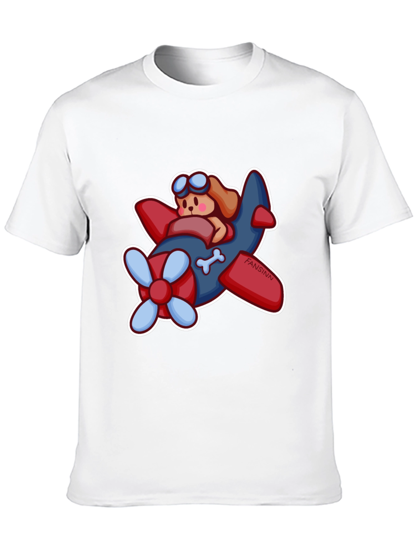 Cartoon Dog Airplane Graphic Tee