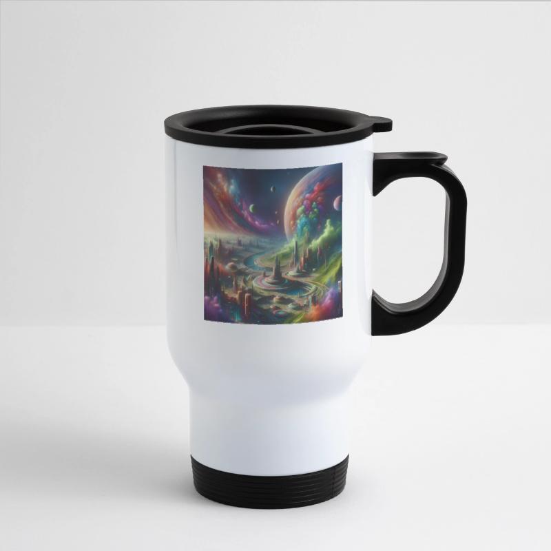 Futuristic Cosmic Cityscape Design Planet Sci-Fi