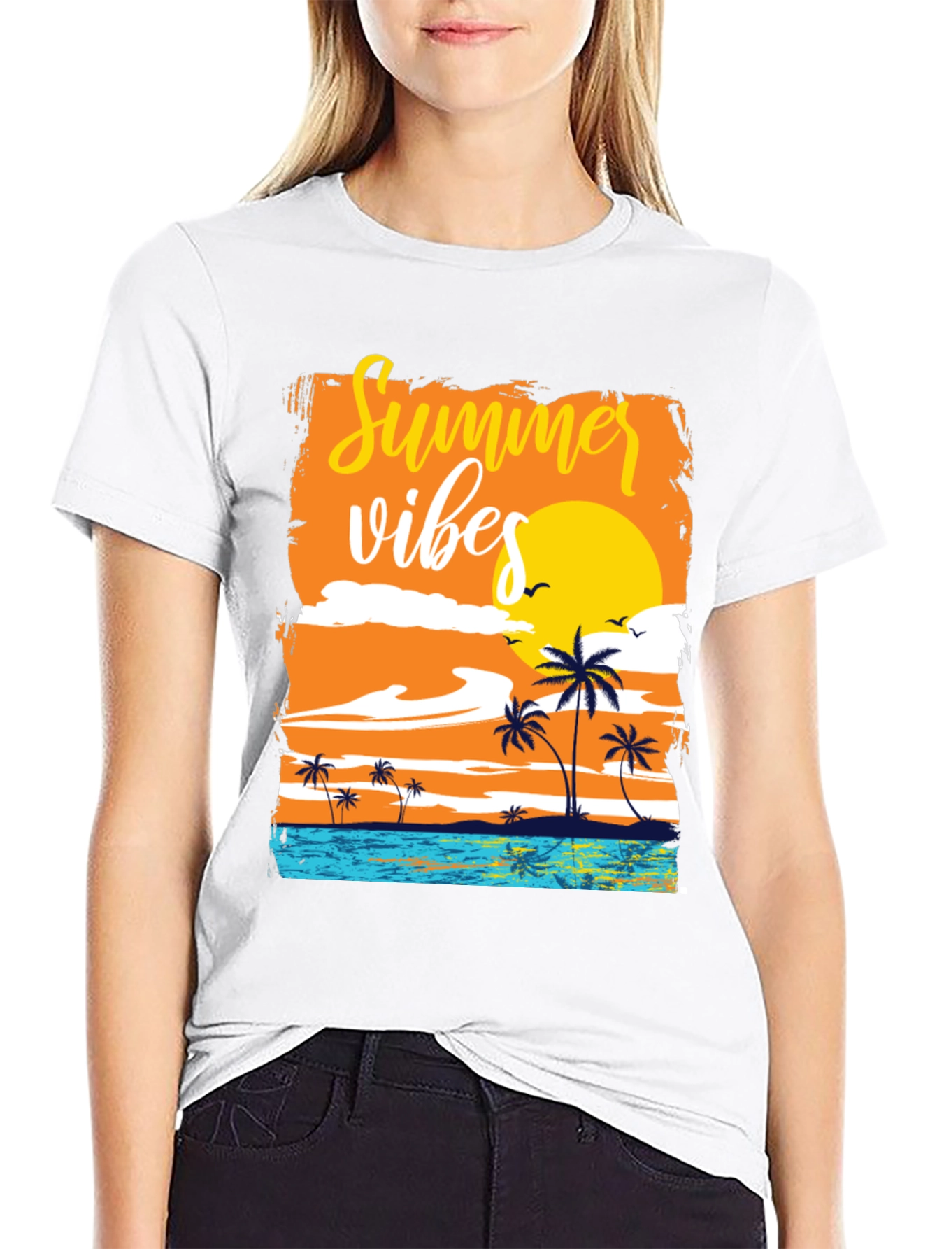 Summer Vibes Graphic Tee - Black