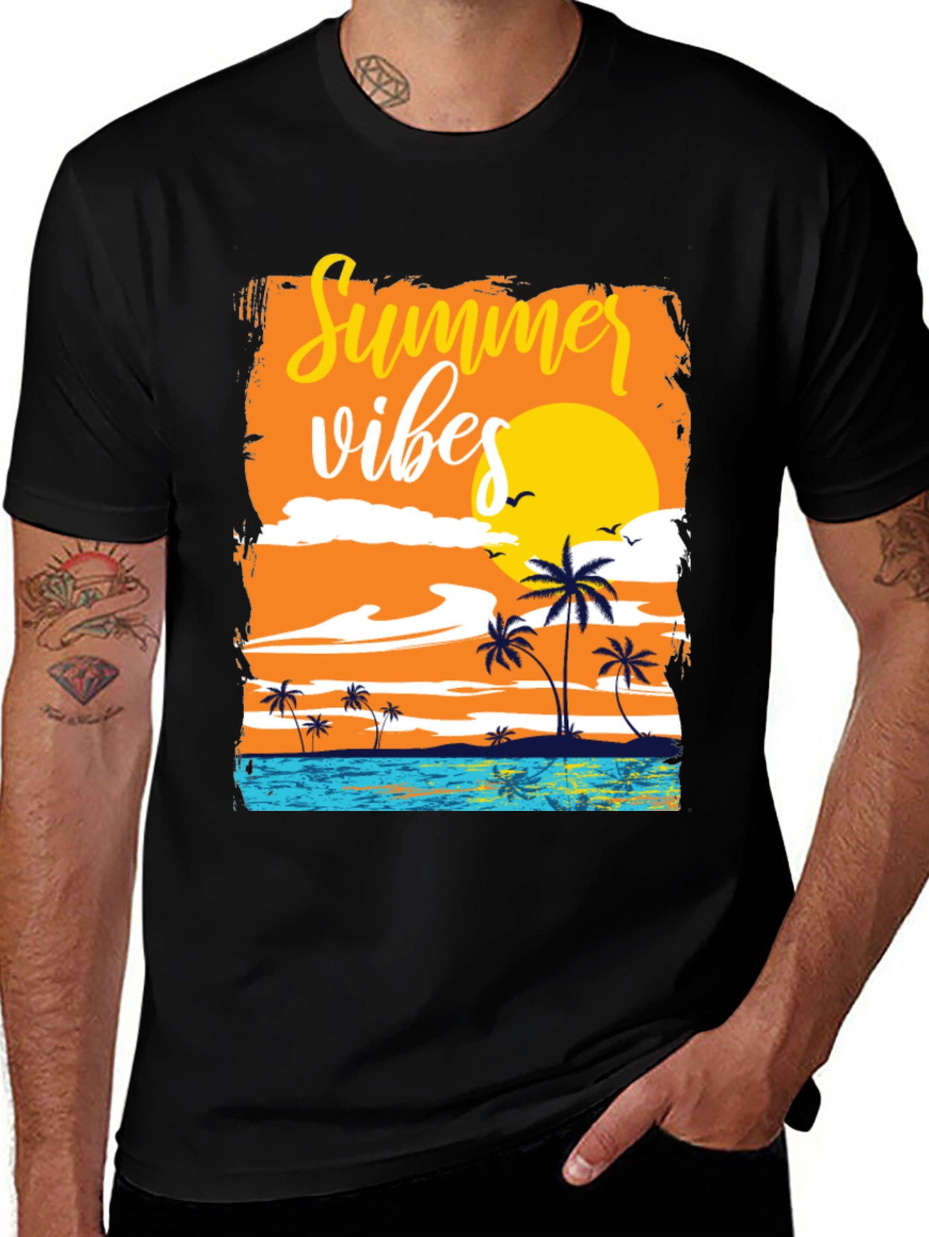 Summer Vibes Graphic Tee - Black