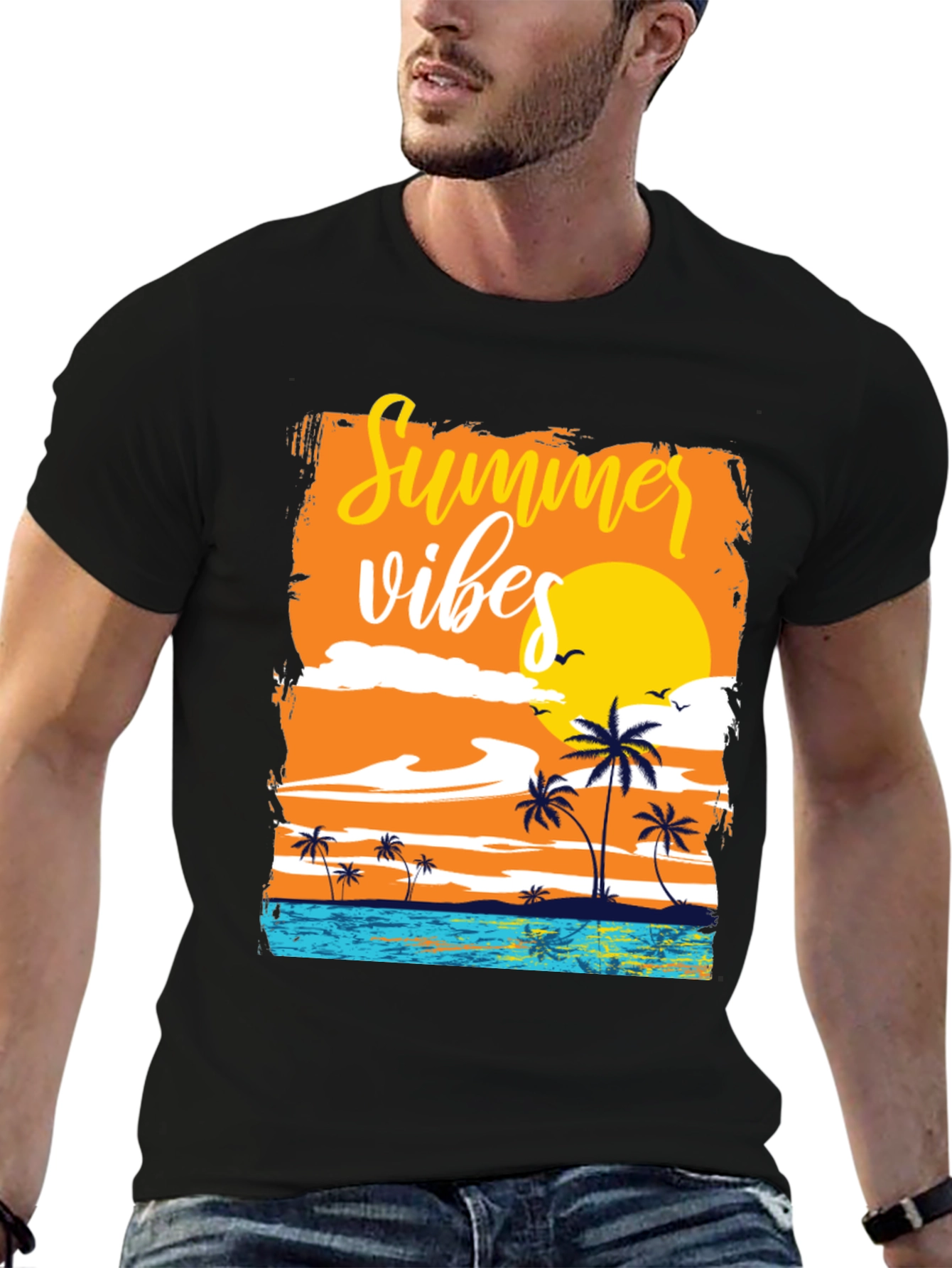 Summer Vibes Graphic Tee - Black