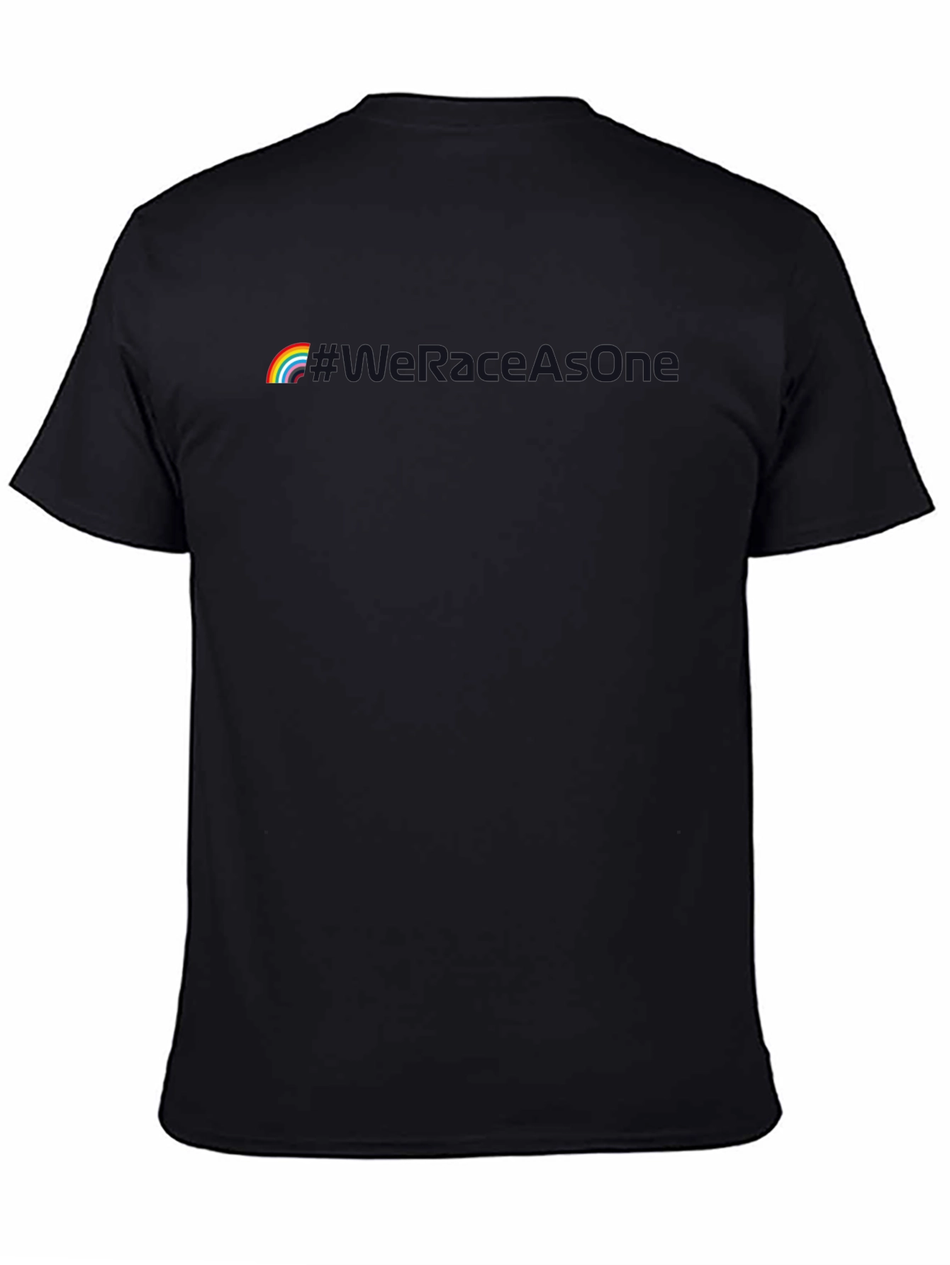 Rainbow Microsoft is One Black T-Shirt