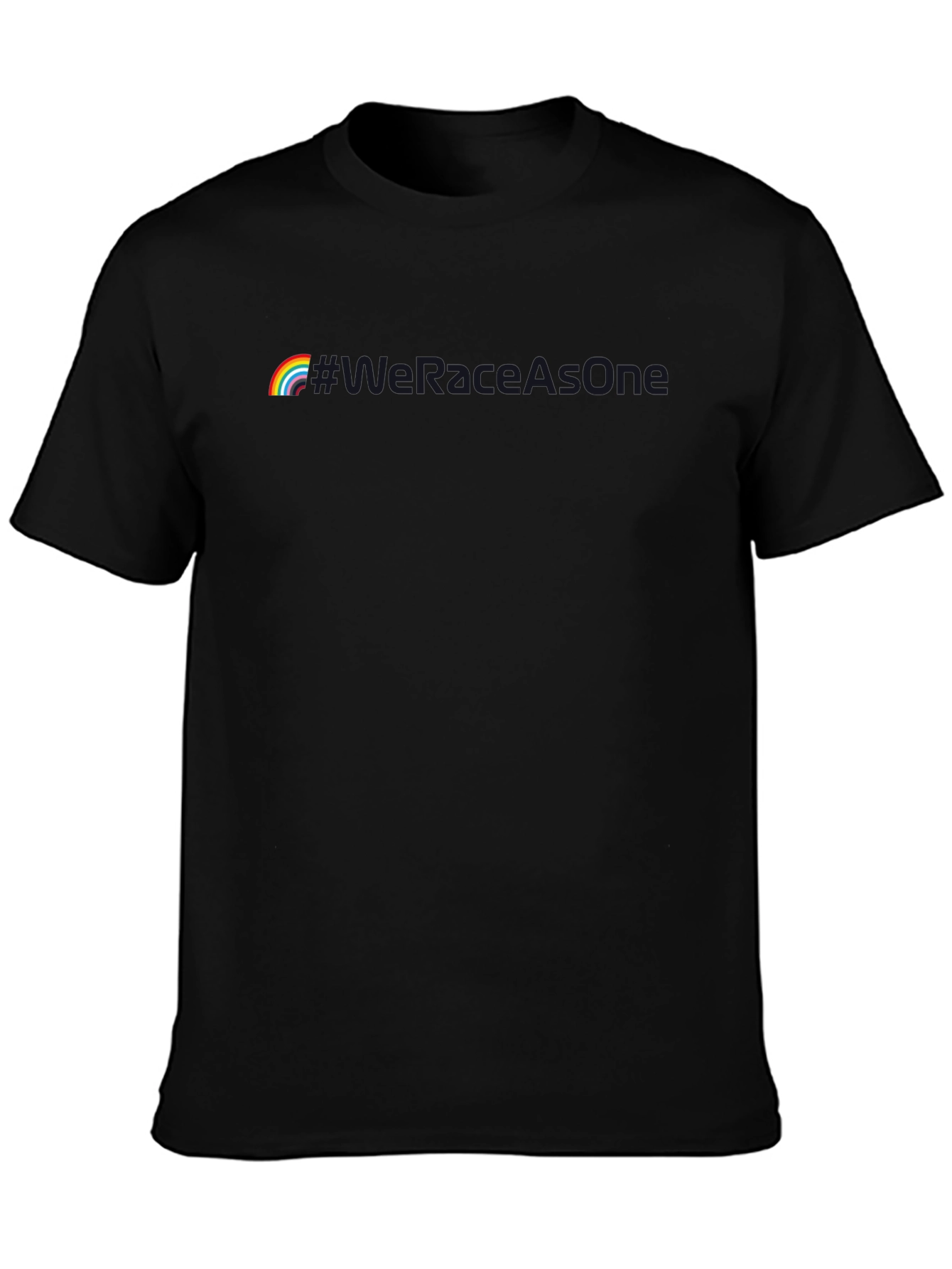 Rainbow Microsoft is One Black T-Shirt