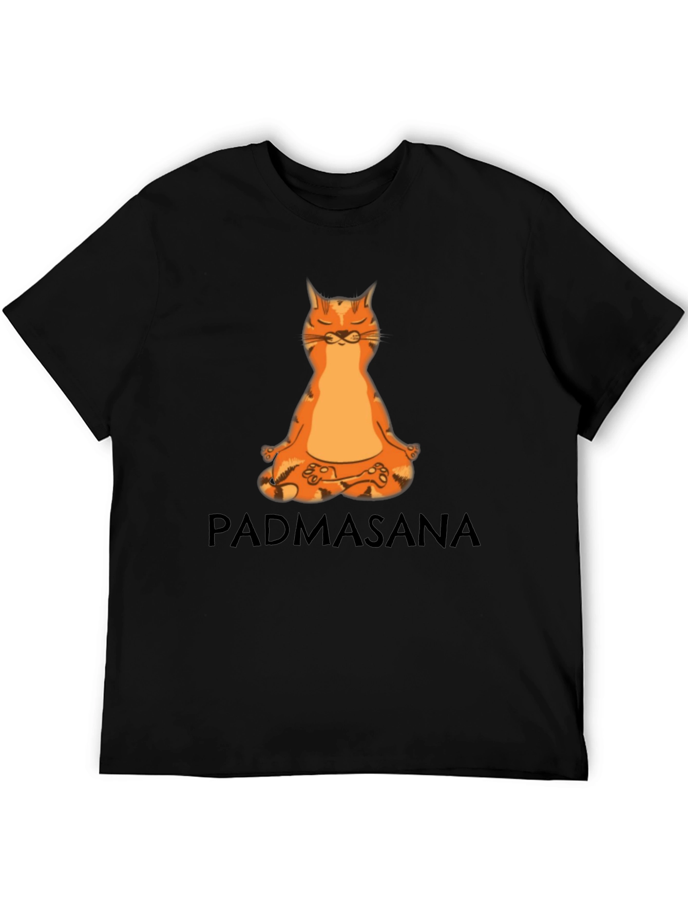 Padmasana Cat Meditation Black T-Shirt