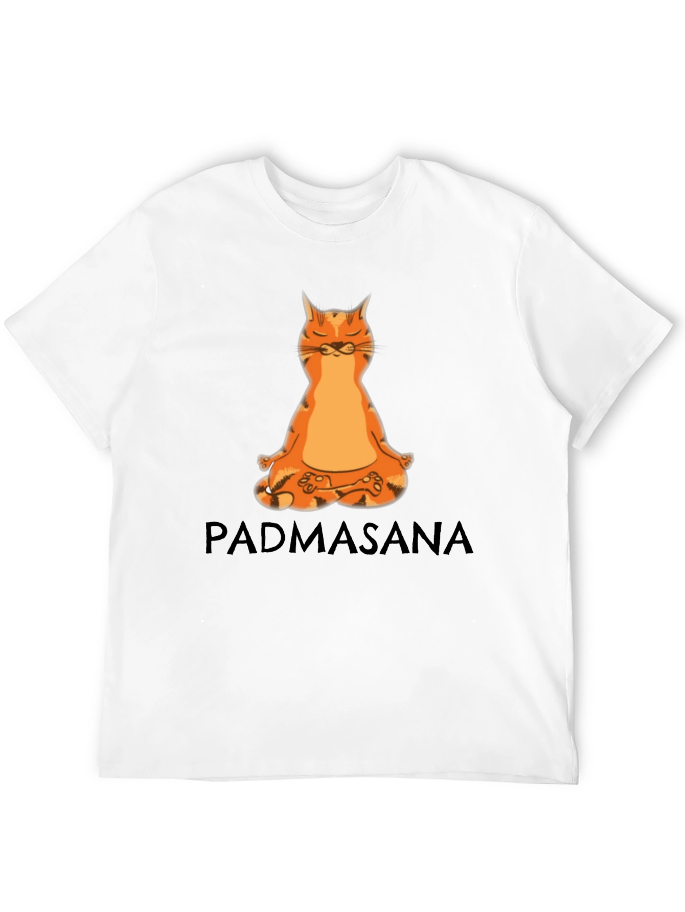 Padmasana Cat Meditation Black T-Shirt