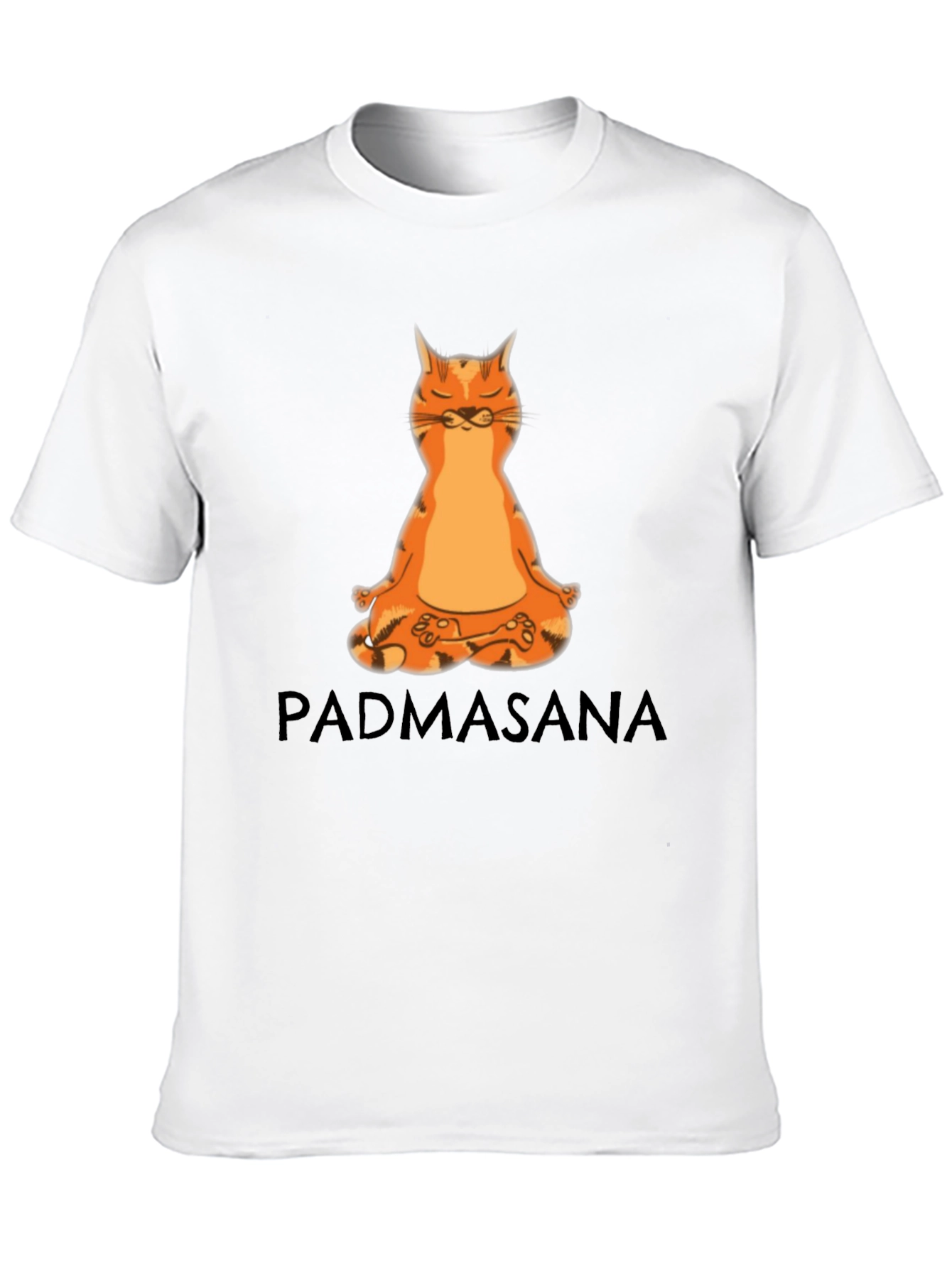 Padmasana Cat Meditation Black T-Shirt