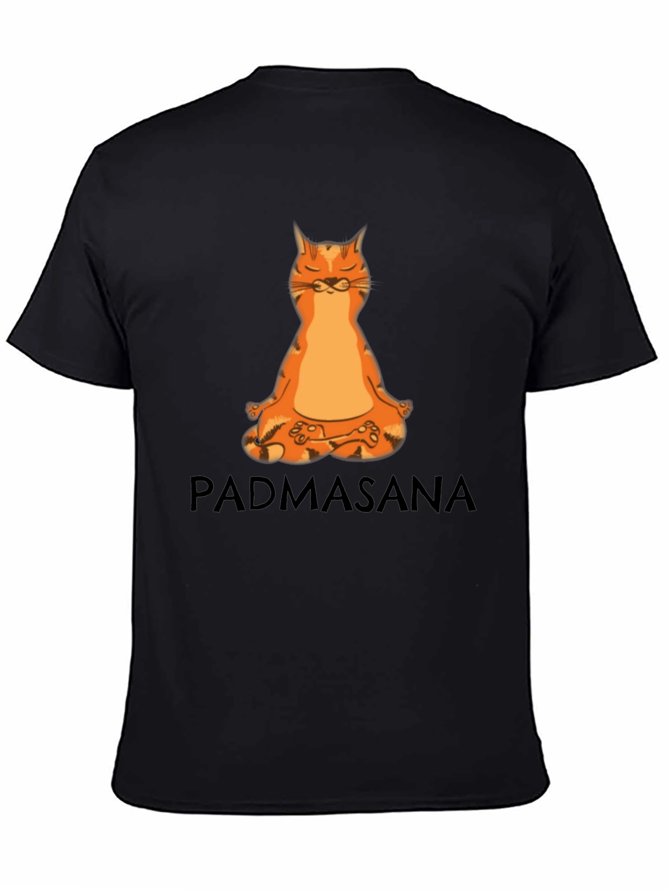 Padmasana Cat Meditation Black T-Shirt