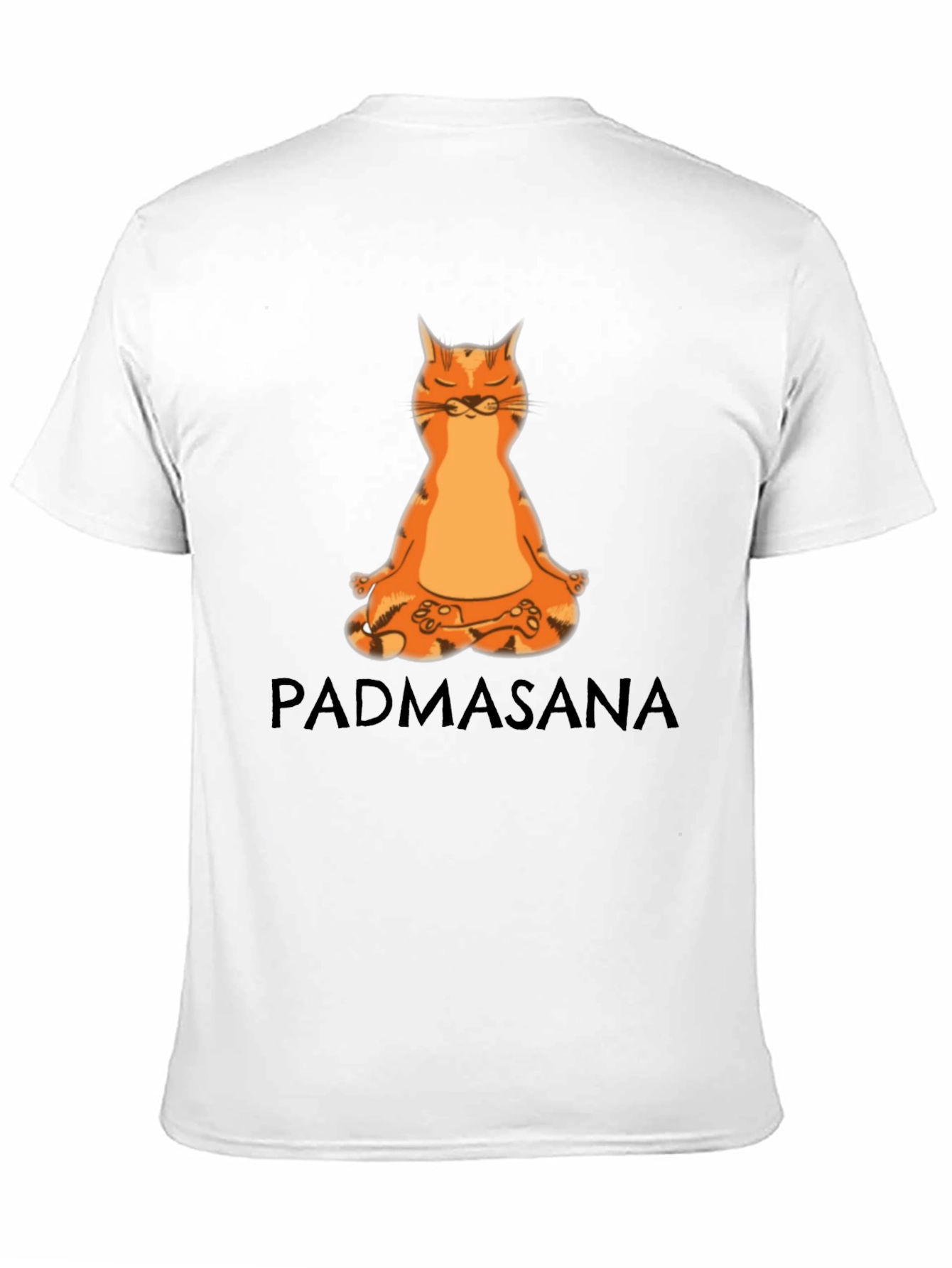 Padmasana Cat Meditation Black T-Shirt