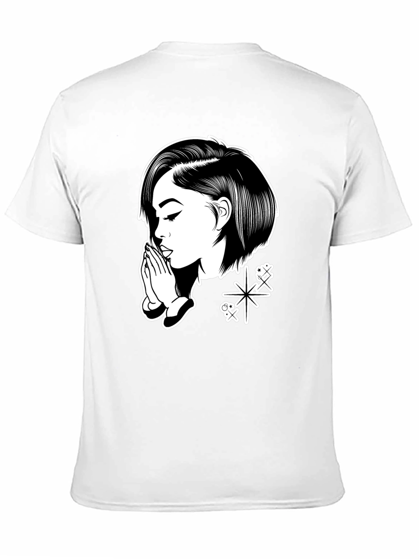 Praying Girl Graphic Black T-Shirt