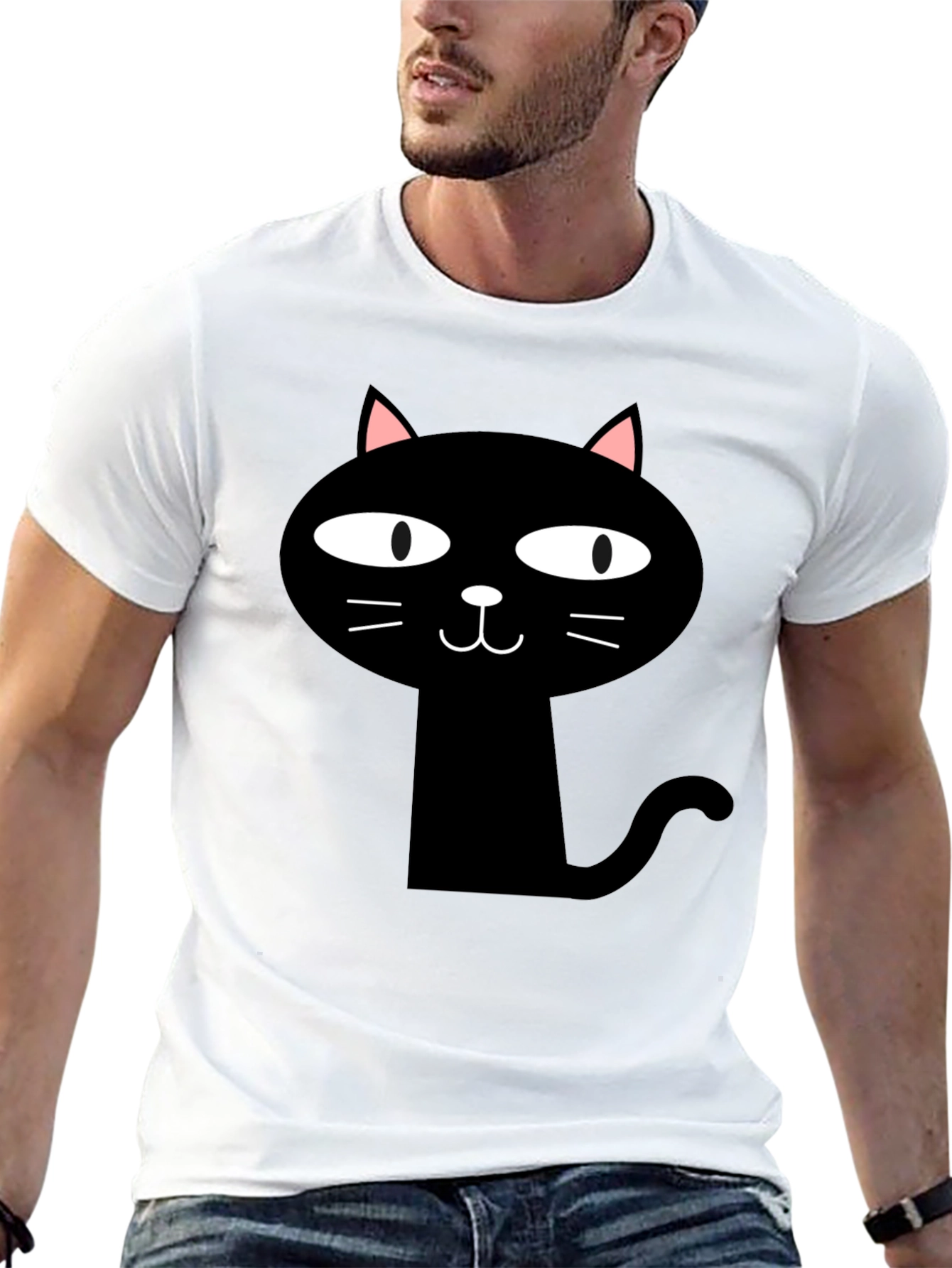 Funny Black Cat Graphic T-Shirt