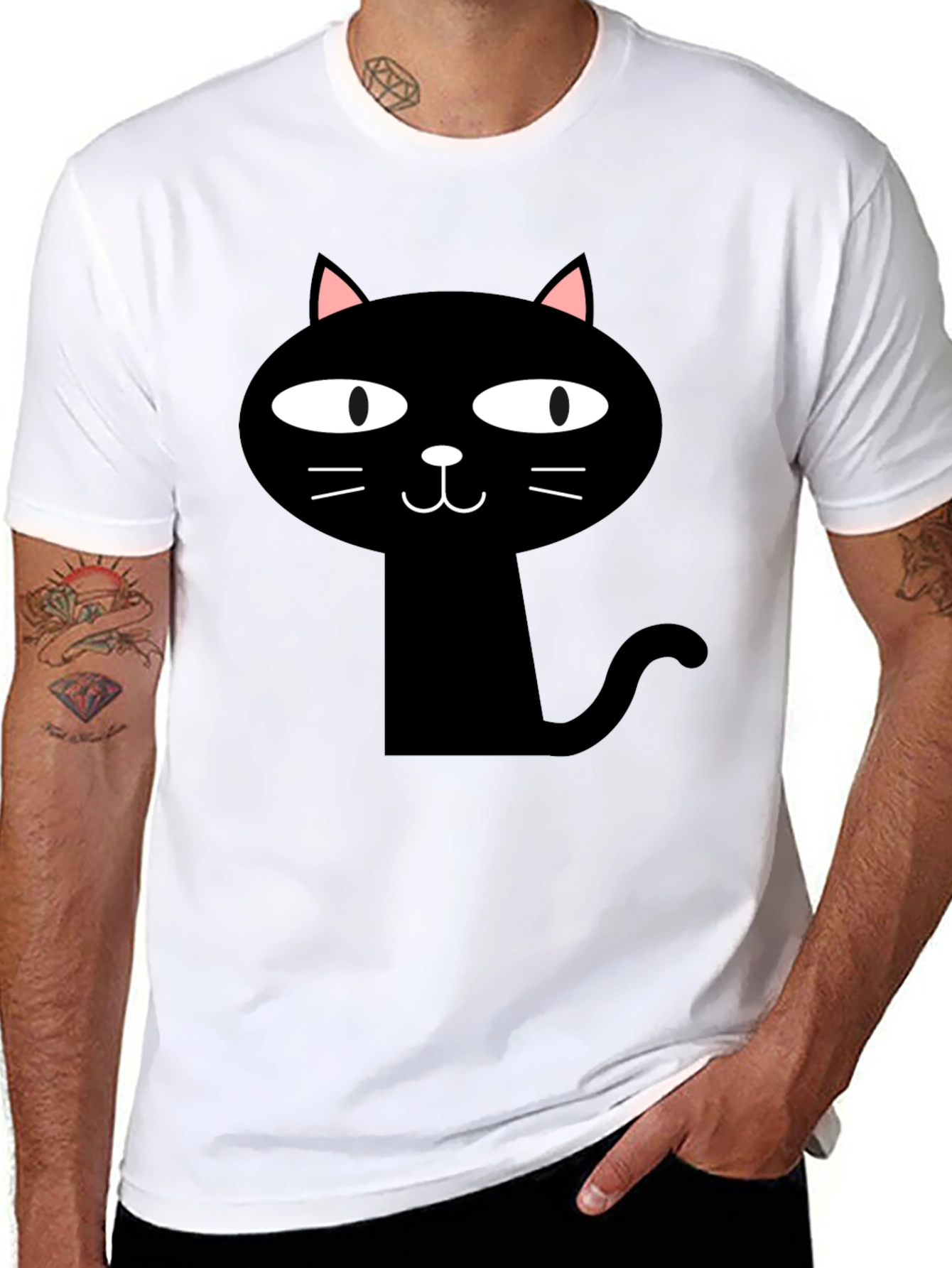 Funny Black Cat Graphic T-Shirt