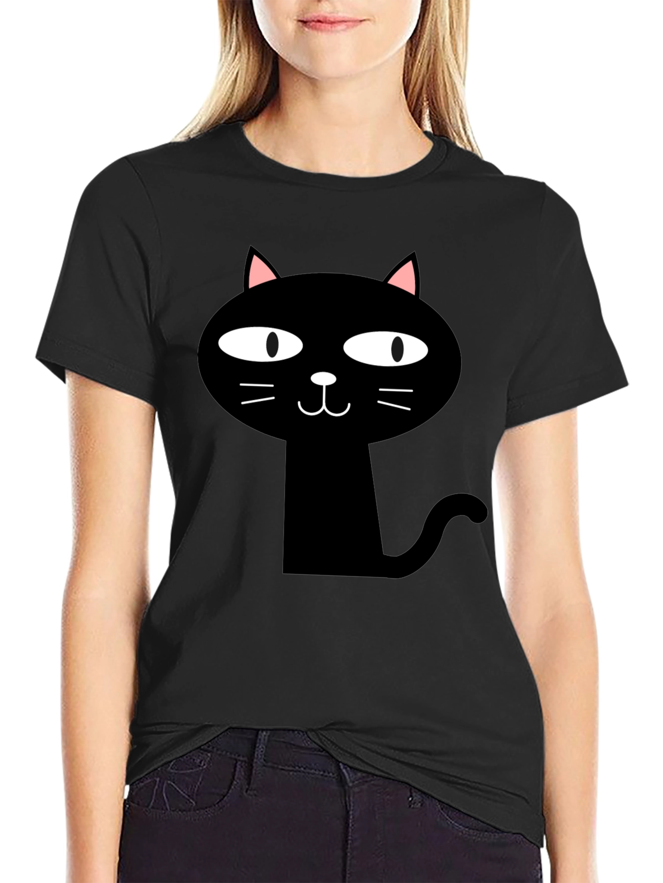 Funny Black Cat Graphic T-Shirt