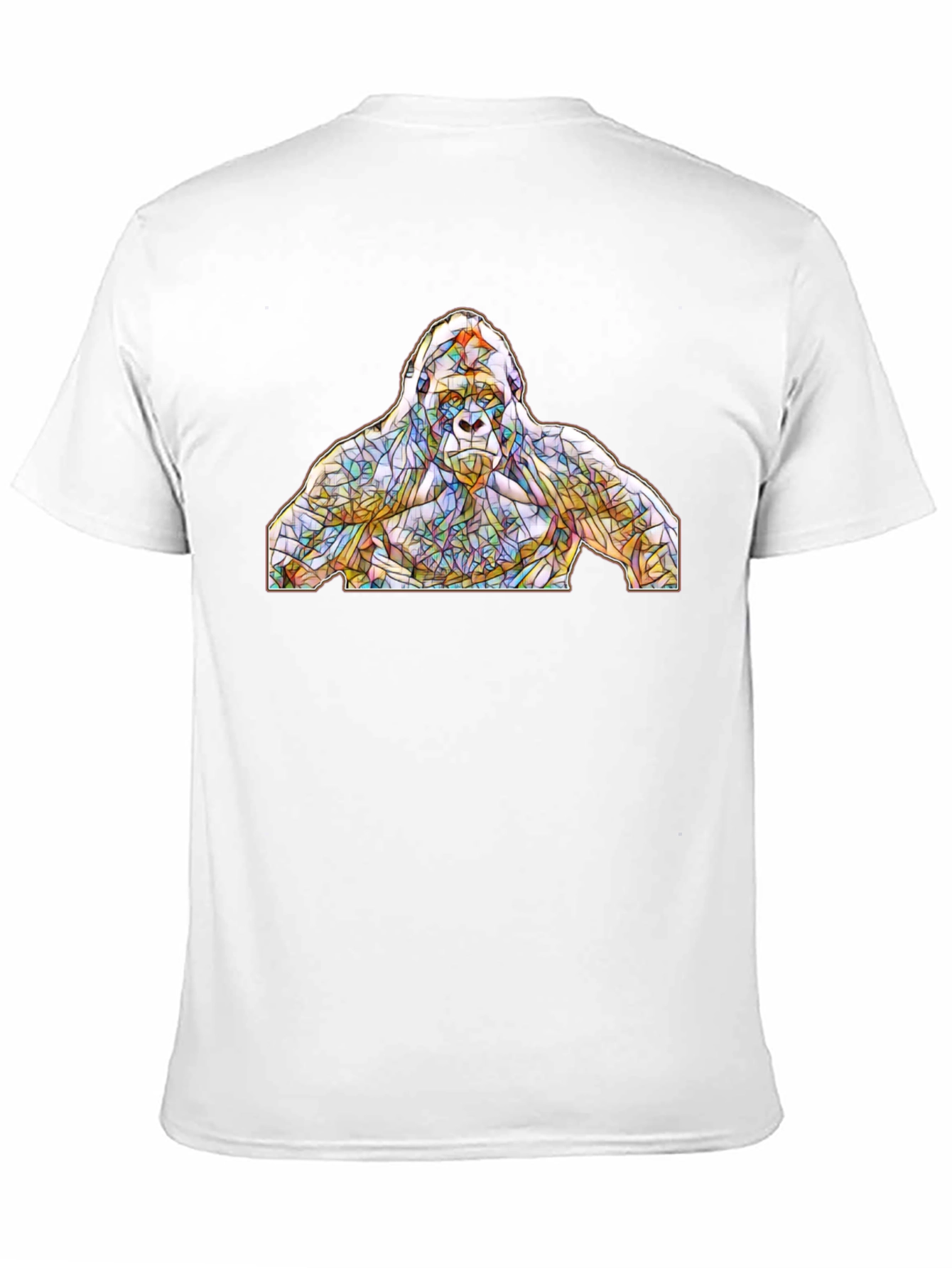 Stained Glass Gorilla Graphic T-Shirt - Black