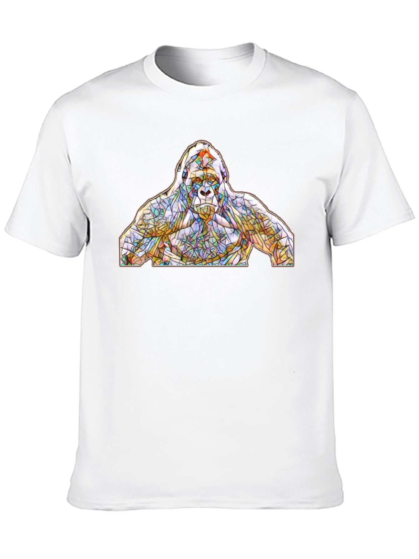 Stained Glass Gorilla Graphic T-Shirt - Black