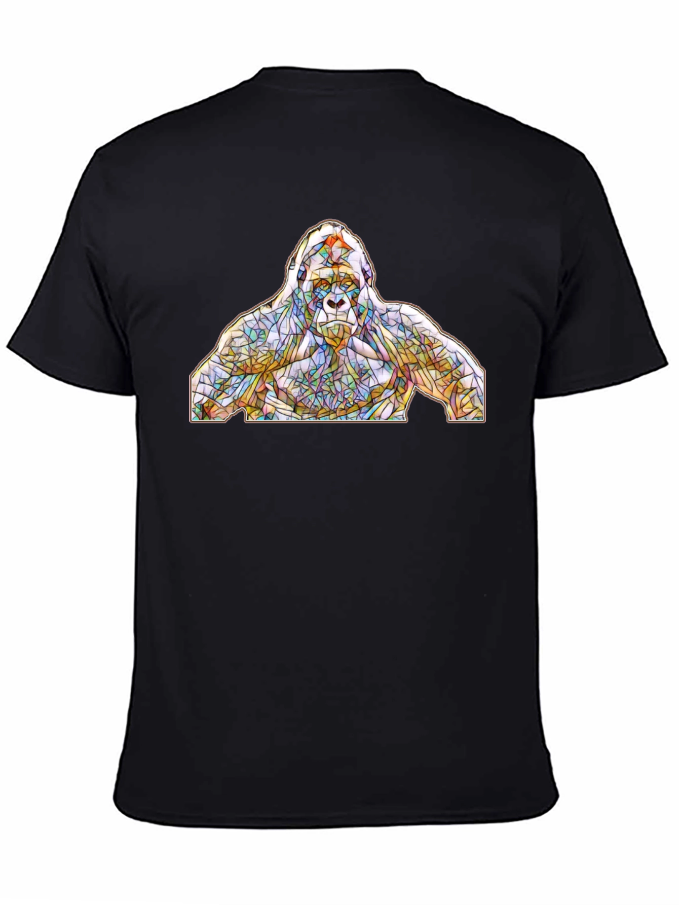 Stained Glass Gorilla Graphic T-Shirt - Black