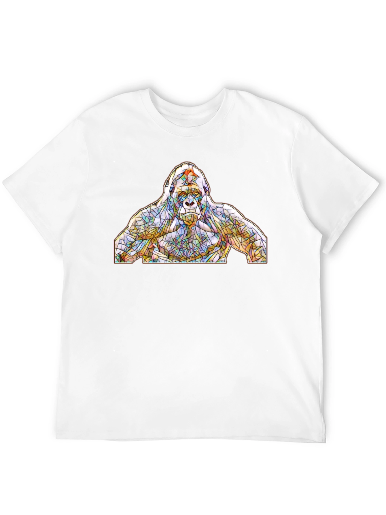 Stained Glass Gorilla Graphic T-Shirt - Black