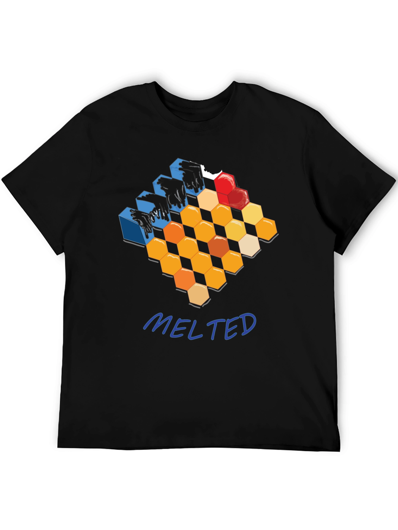 Melted Honeycomb Graphic T-Shirt - Modern Design