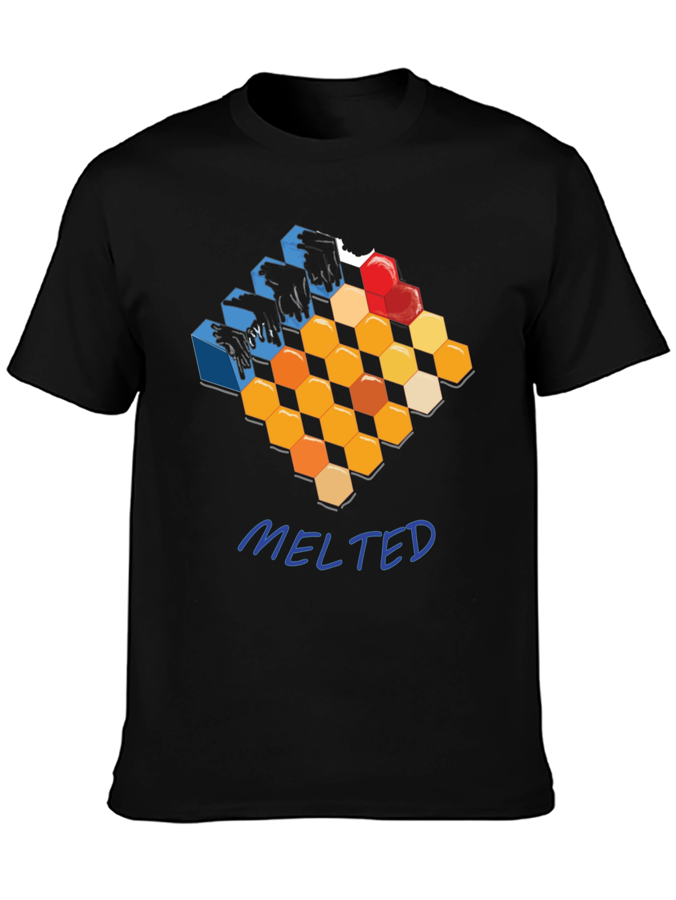 Melted Honeycomb Graphic T-Shirt - Modern Design