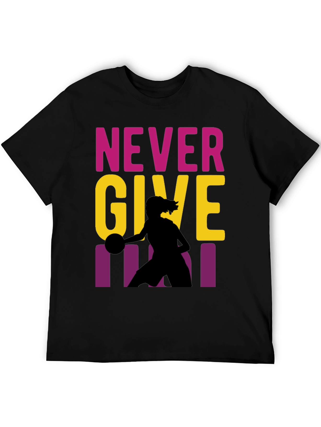 Never Give Up Basketball Graphic Tee