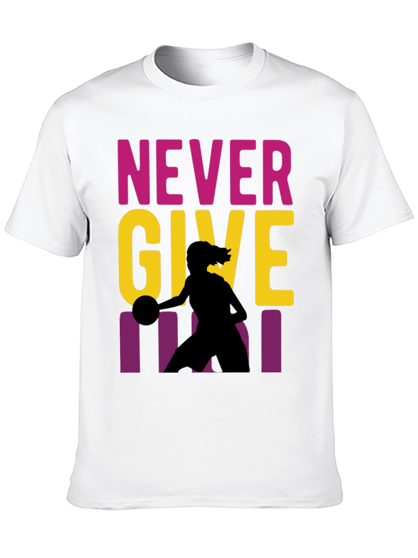 Never Give Up Basketball Graphic Tee