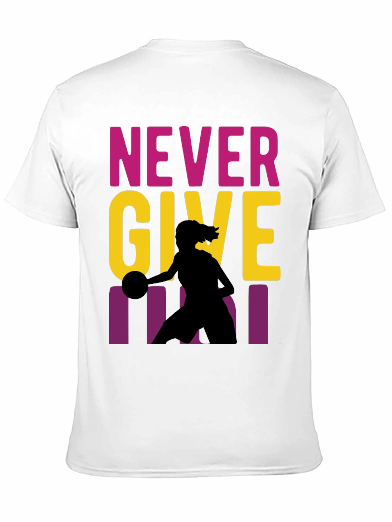 Never Give Up Basketball Graphic Tee