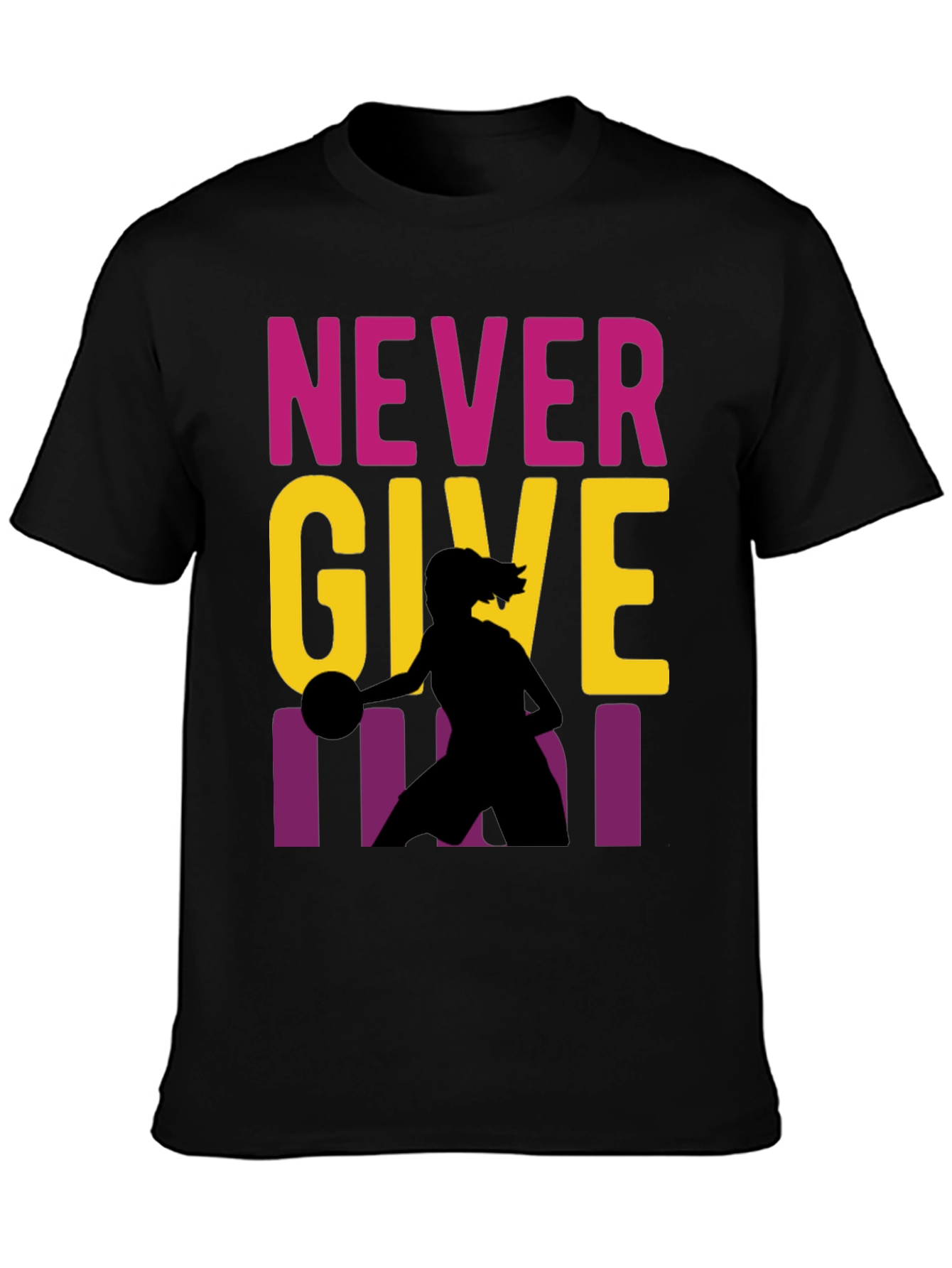 Never Give Up Basketball Graphic Tee