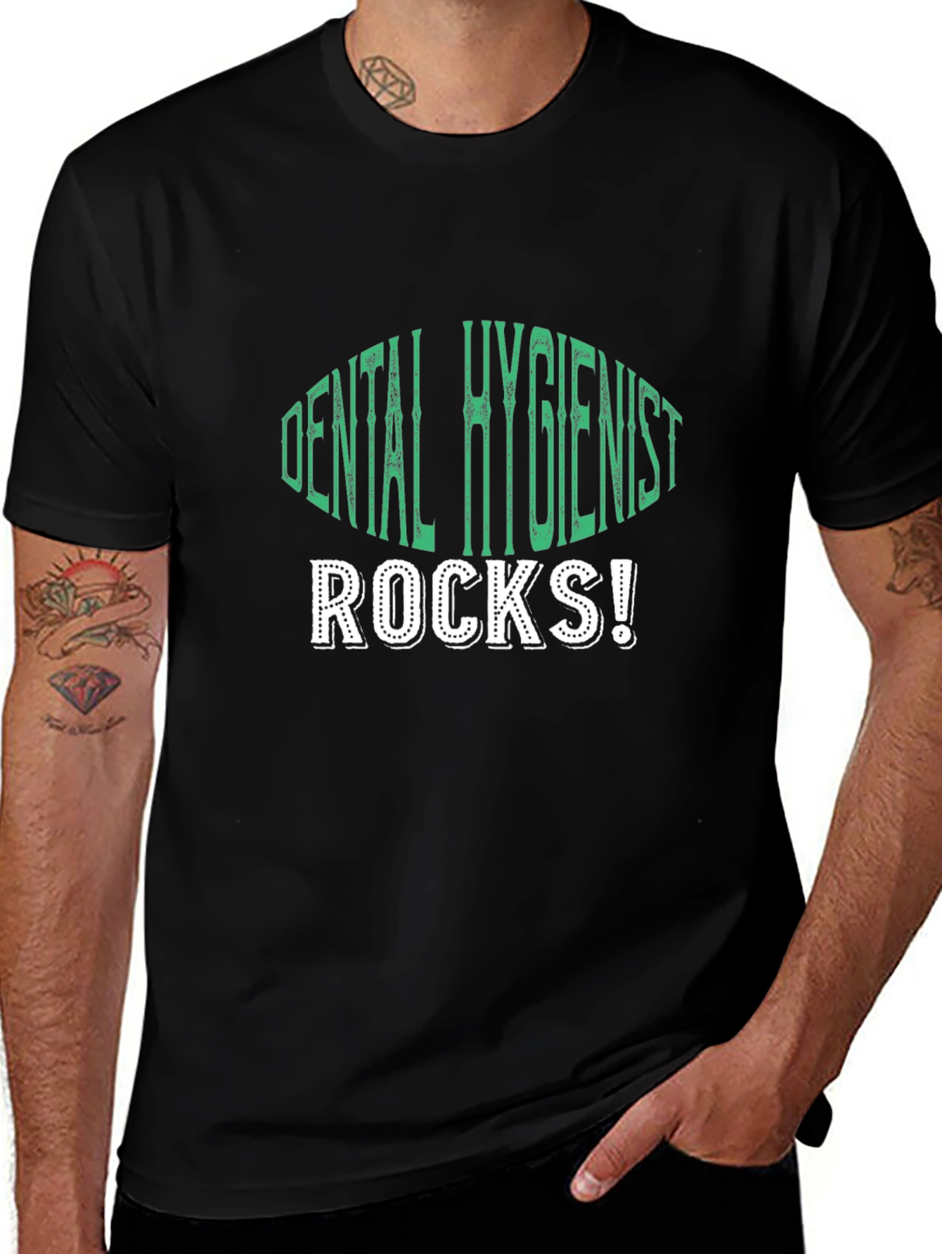 Dental Hygienist Rocks T-Shirt - Black Cotton Tee