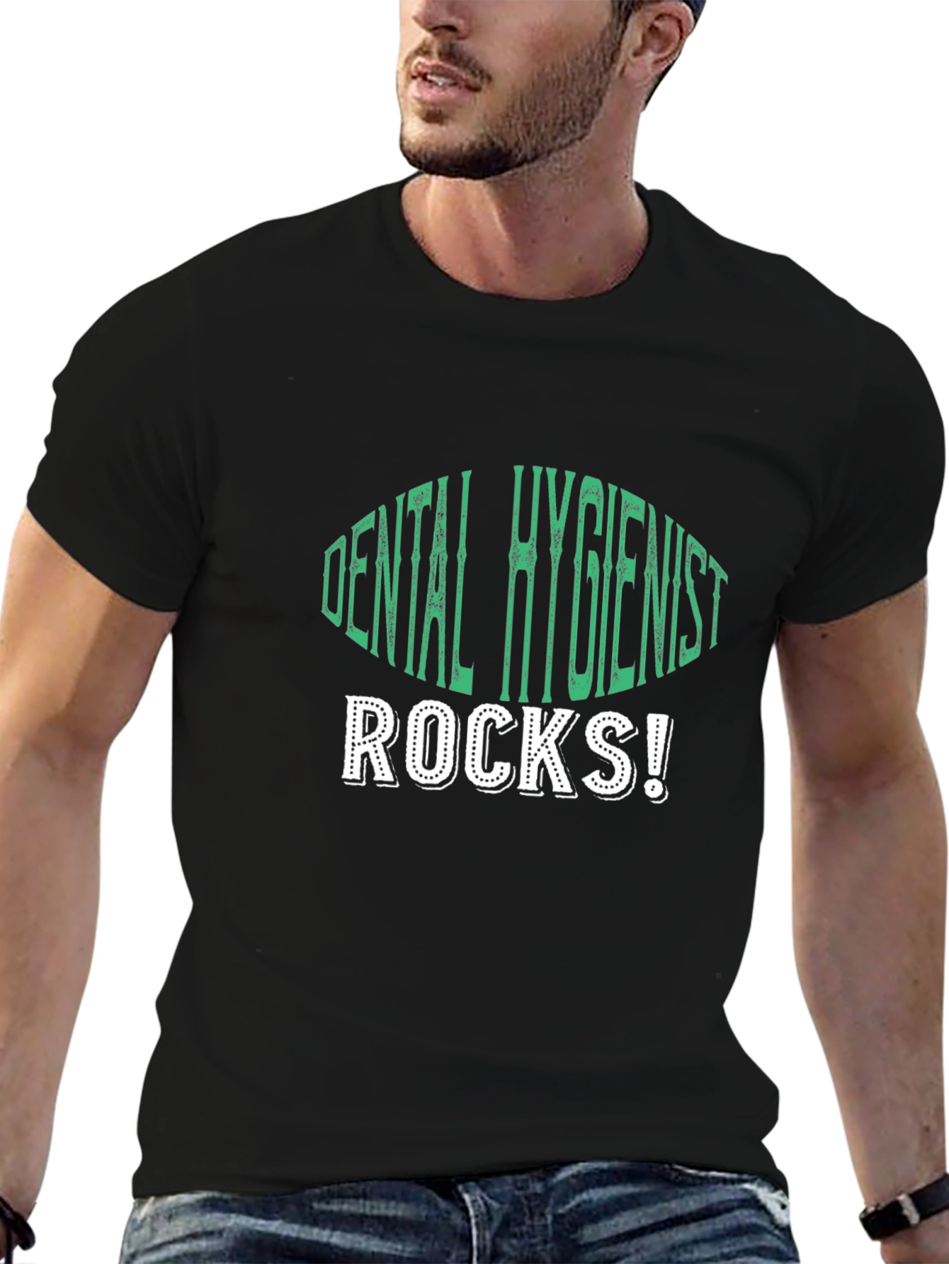 Dental Hygienist Rocks T-Shirt - Black Cotton Tee