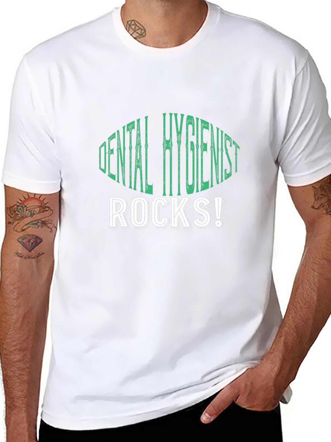 Dental Hygienist Rocks T-Shirt - Black Cotton Tee