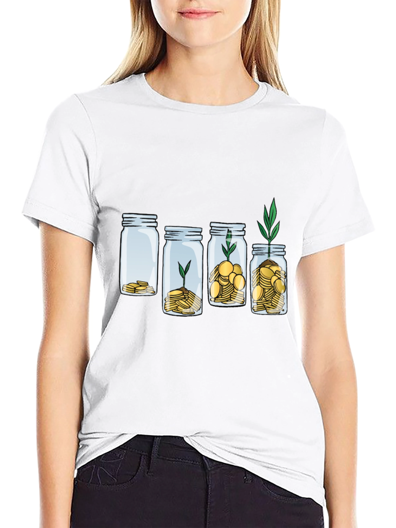 Growth Investment T-Shirt: Money Jar Plant Tee