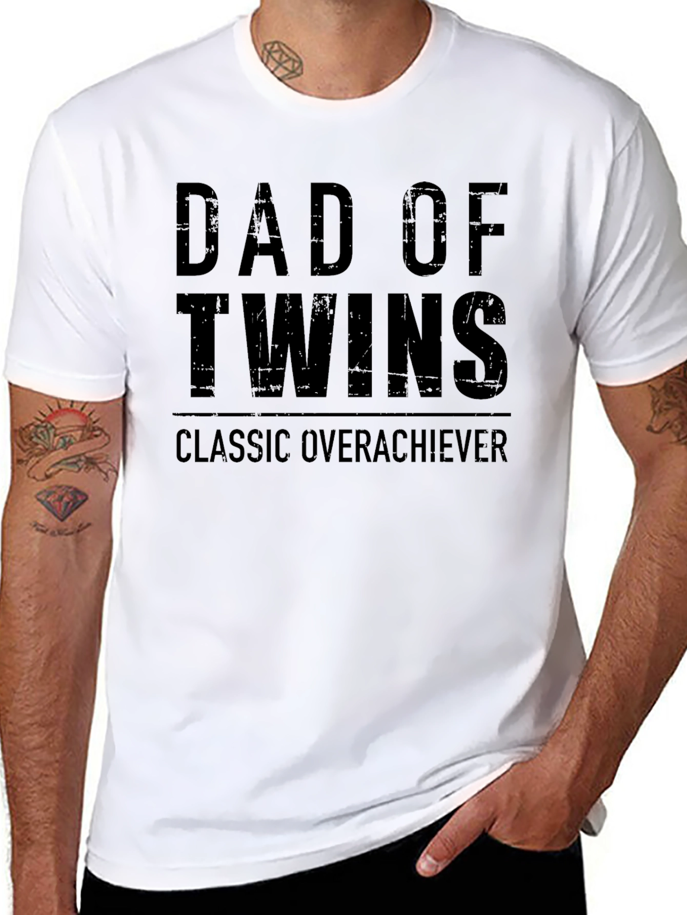 Dad of Twins T-Shirt - Classic Overachiever