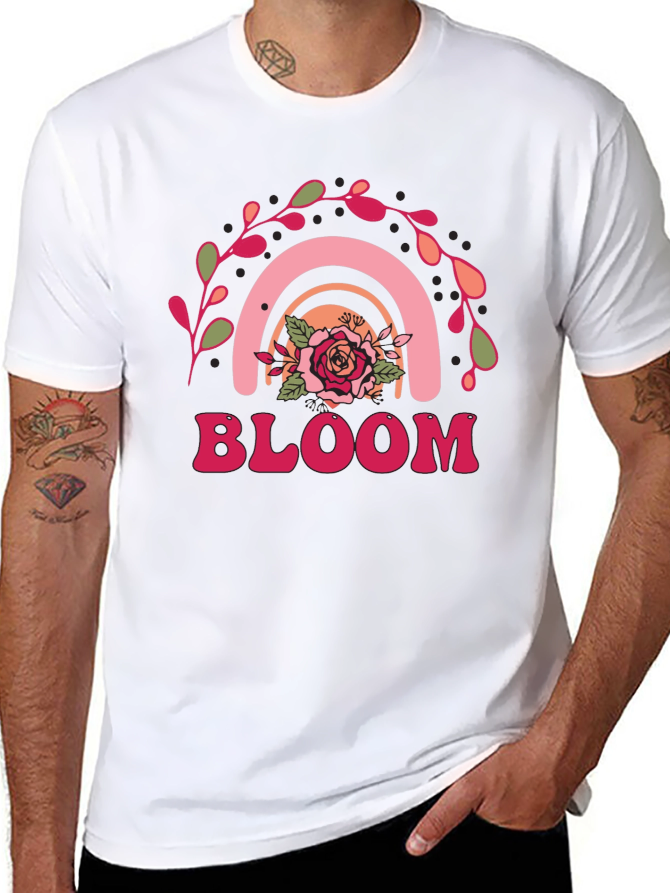 Bloom Rainbow Graphic Tee - Retro Style