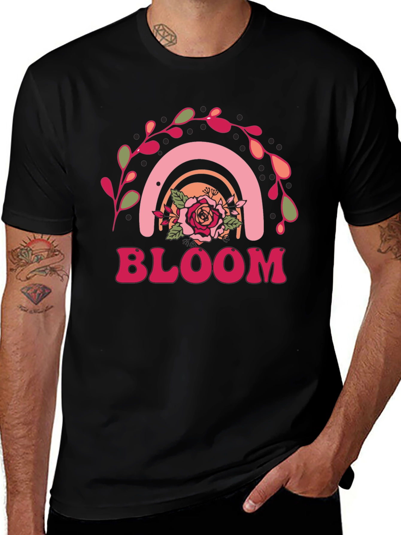 Bloom Rainbow Graphic Tee - Retro Style