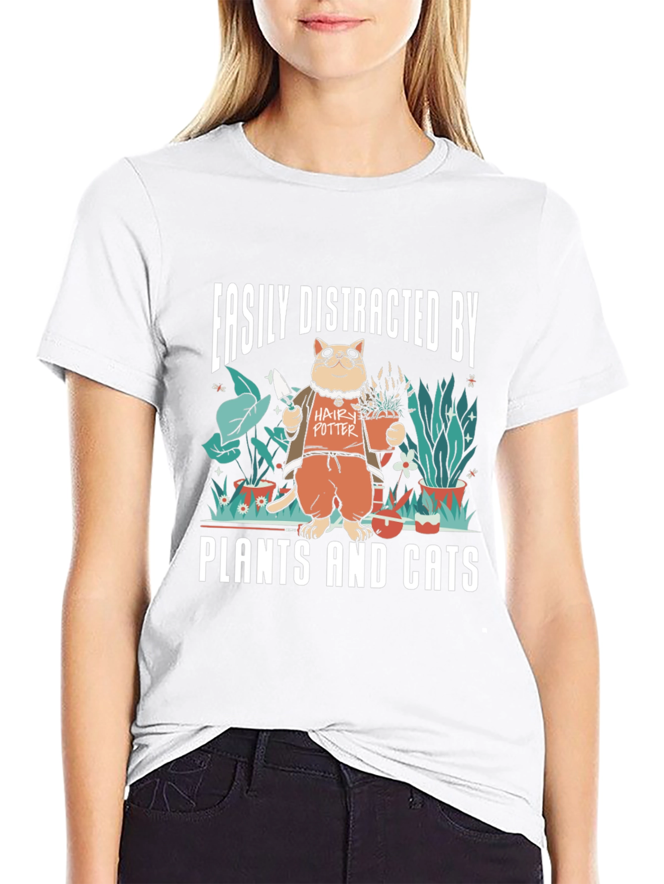 Easily Distracted By Plants & Cats T-Shirt