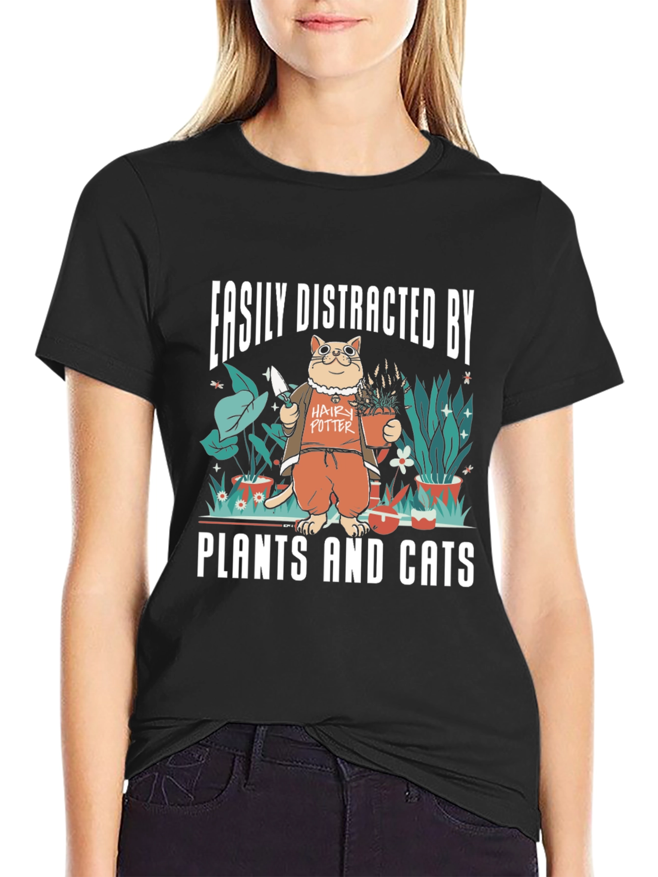 Easily Distracted By Plants & Cats T-Shirt
