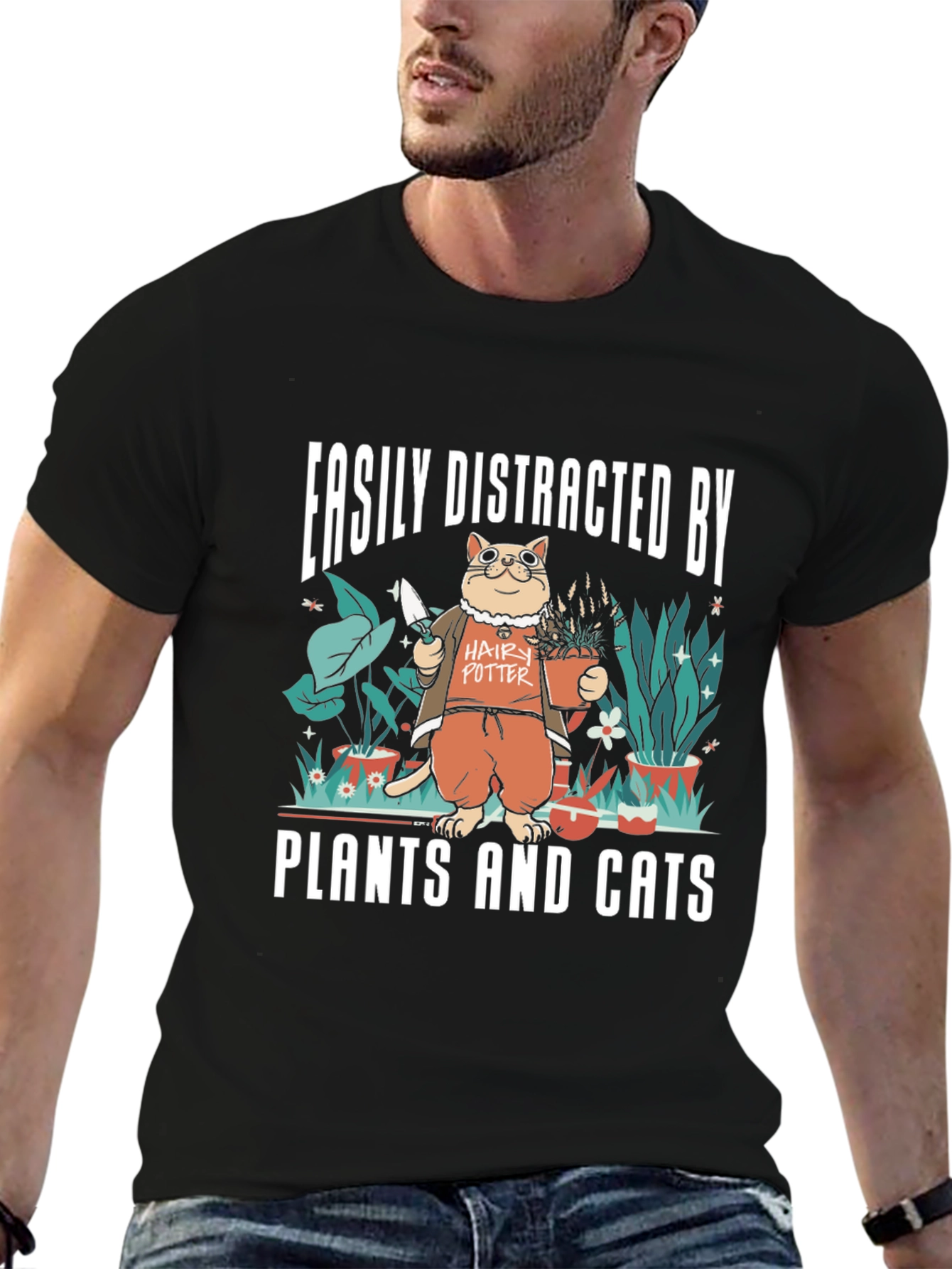 Easily Distracted By Plants & Cats T-Shirt