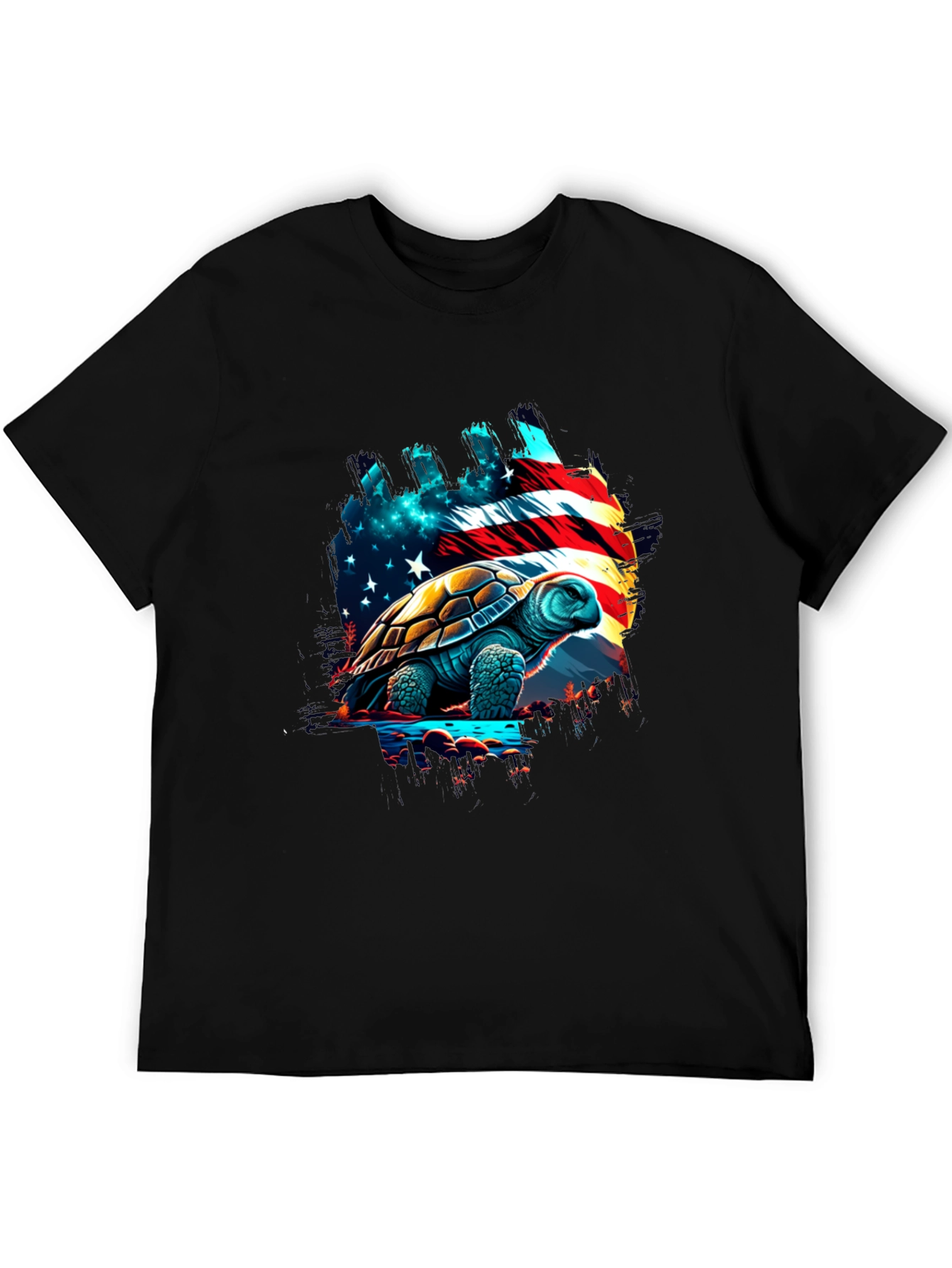 Patriotic Turtle T-Shirt: USA Flag Design
