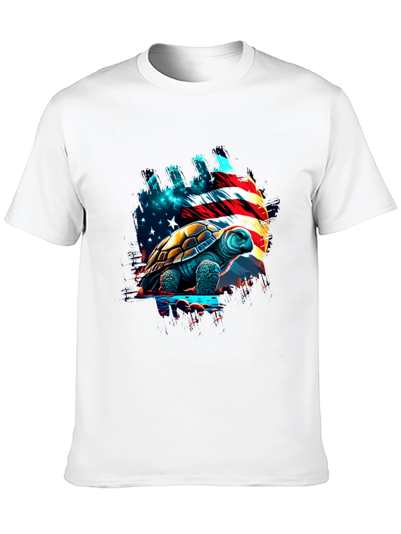 Patriotic Turtle T-Shirt: USA Flag Design