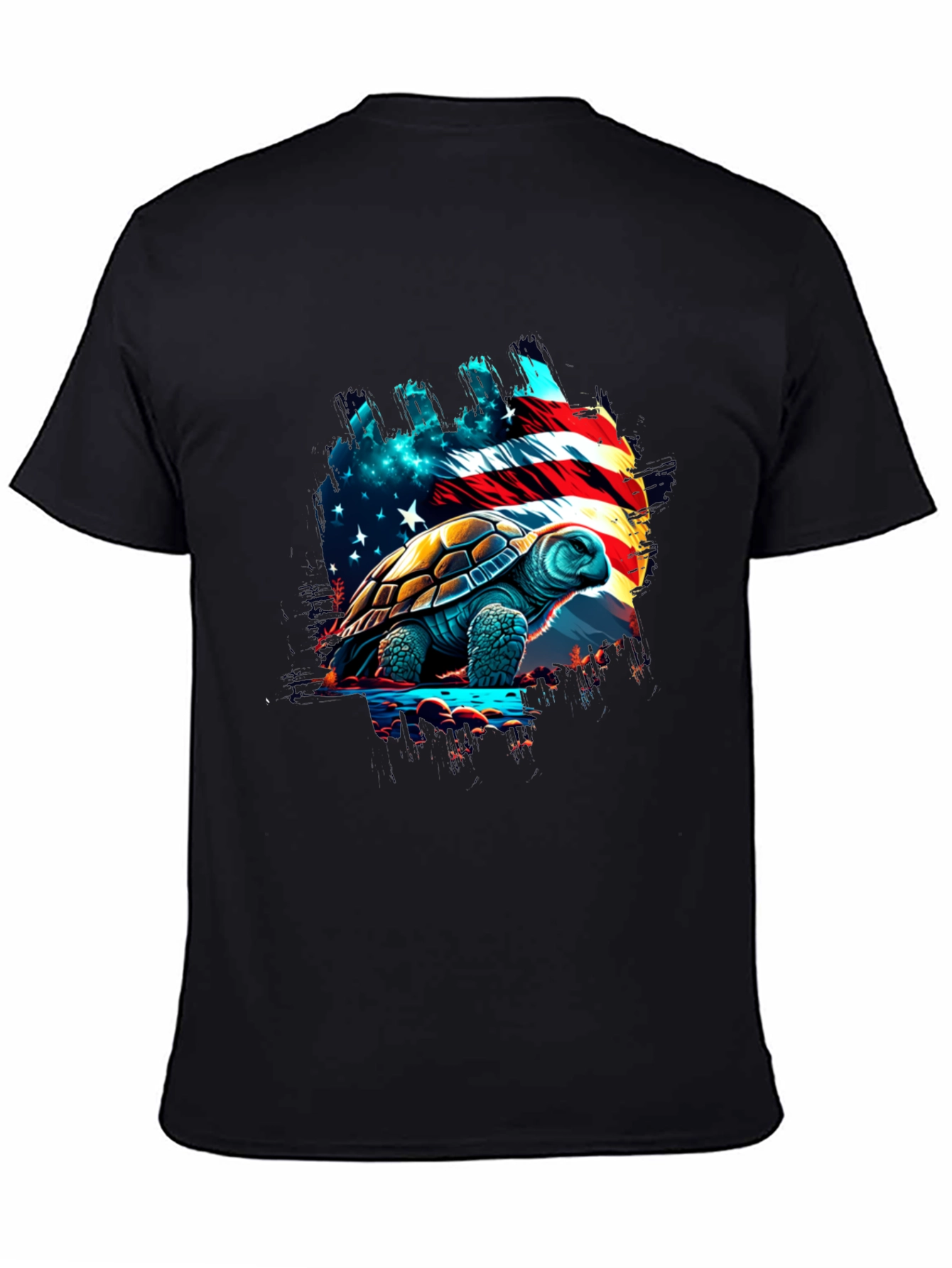 Patriotic Turtle T-Shirt: USA Flag Design