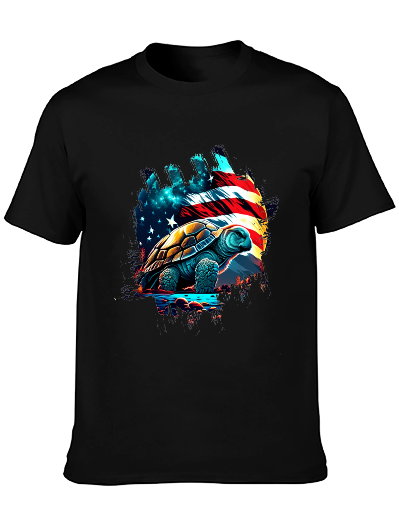 Patriotic Turtle T-Shirt: USA Flag Design