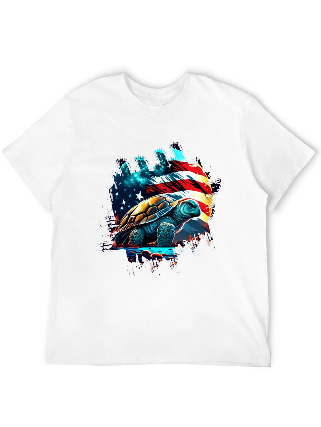 Patriotic Turtle T-Shirt: USA Flag Design