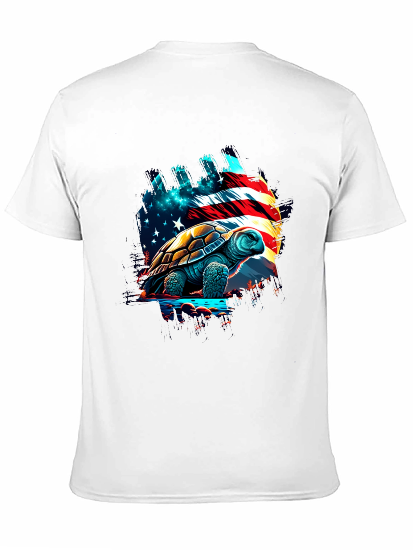 Patriotic Turtle T-Shirt: USA Flag Design