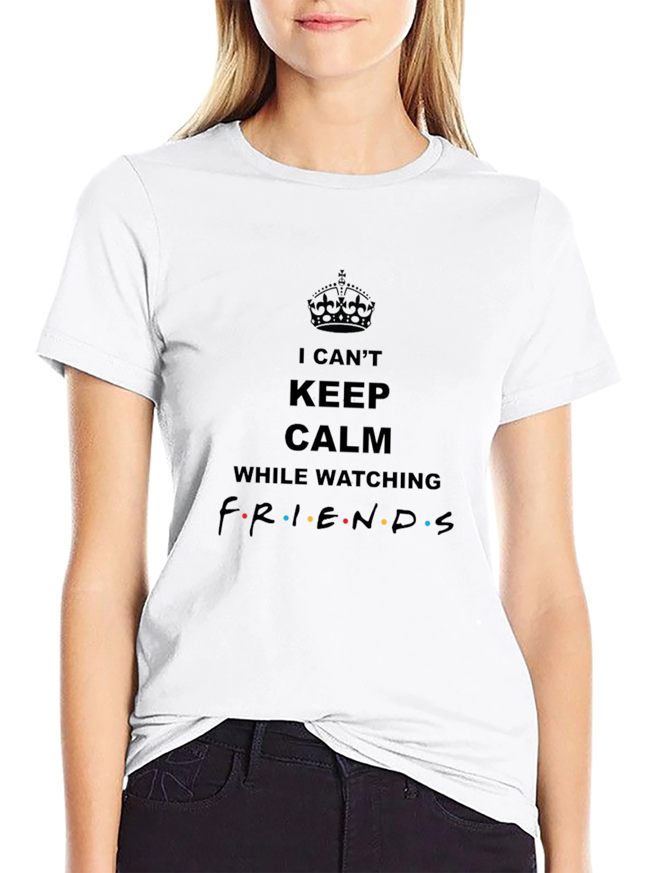 Keep Calm Friends T-Shirt Black Cotton