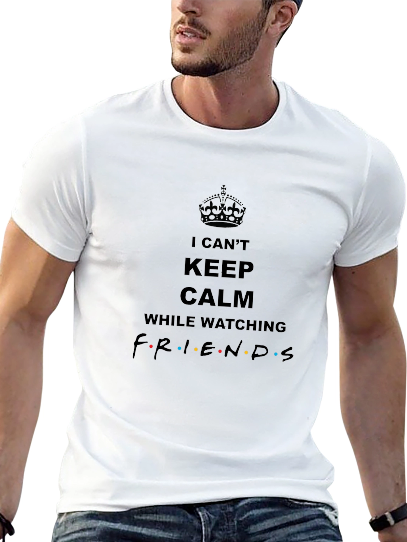 Keep Calm Friends T-Shirt Black Cotton