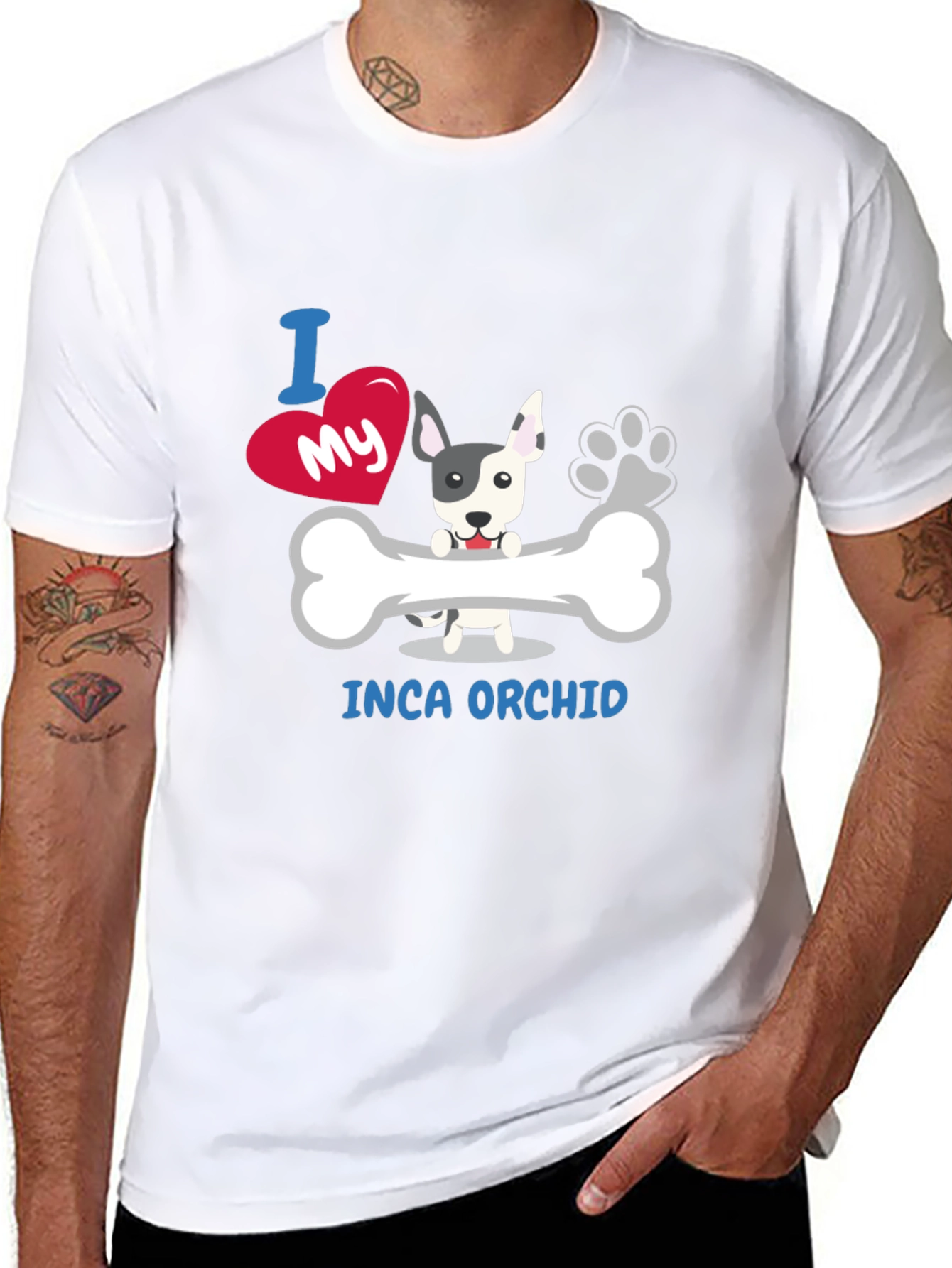 I Love My Inca Orchid T-Shirt Dog Design